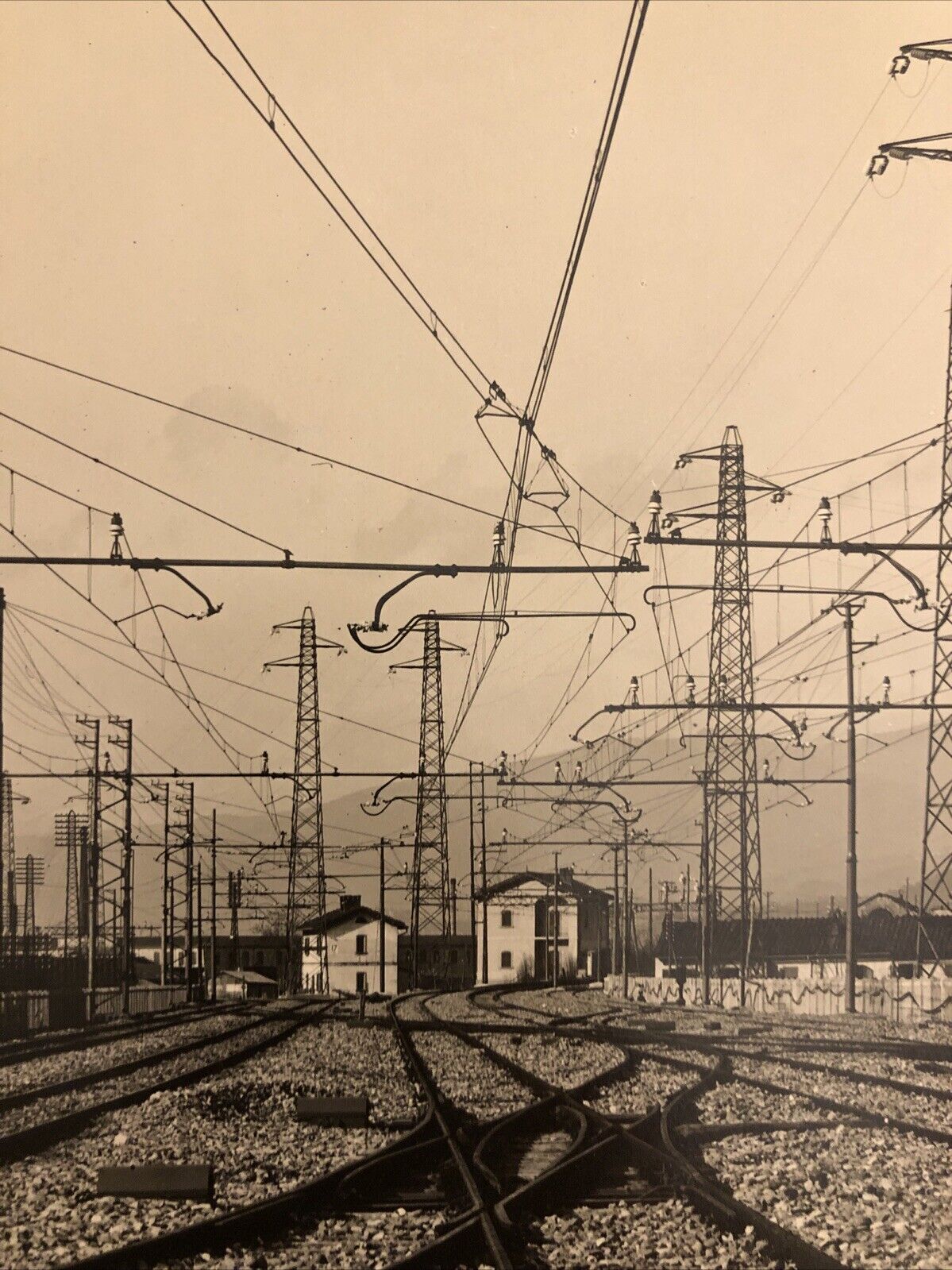 FERROVIE - fotografia antica 40x30cm, (linea direttissima Bologna Firenze?)
