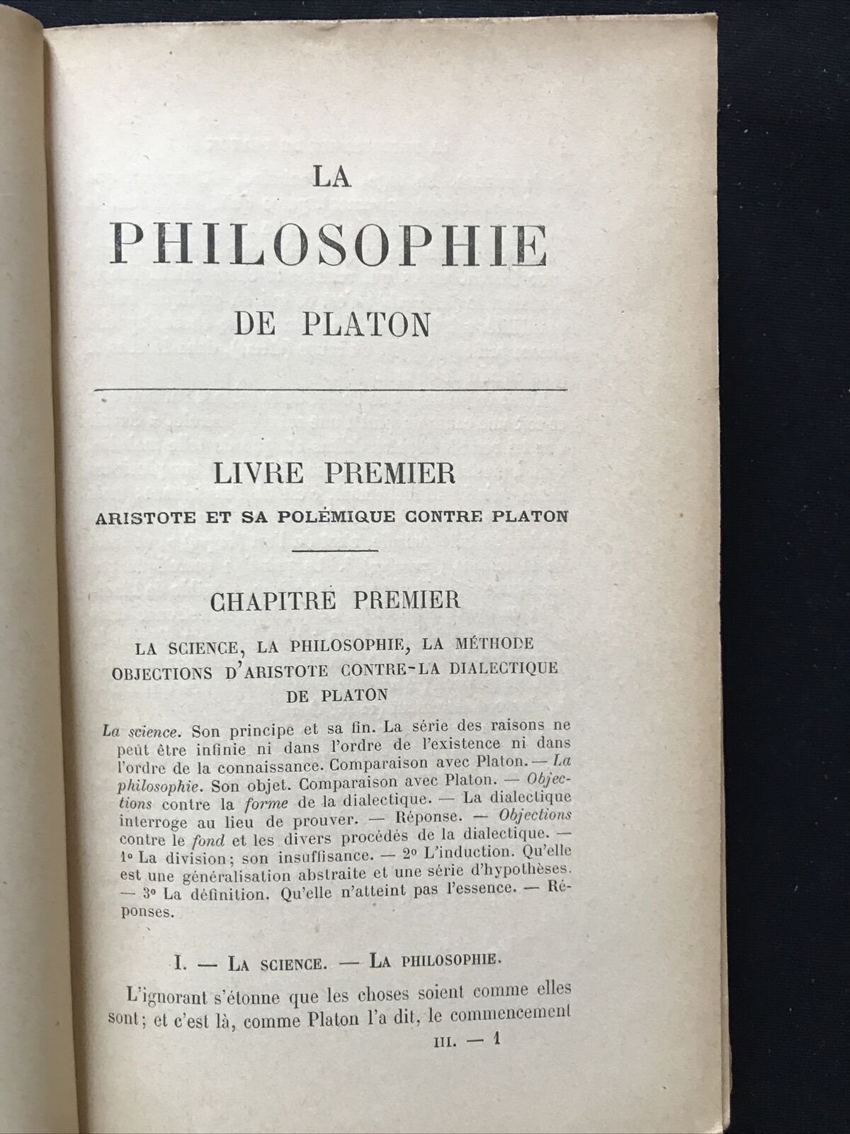 LA PHILOSOPHIE DE PLATON, Alfred Fouillée, Hachette Libraire 1922, Tom troisiéme