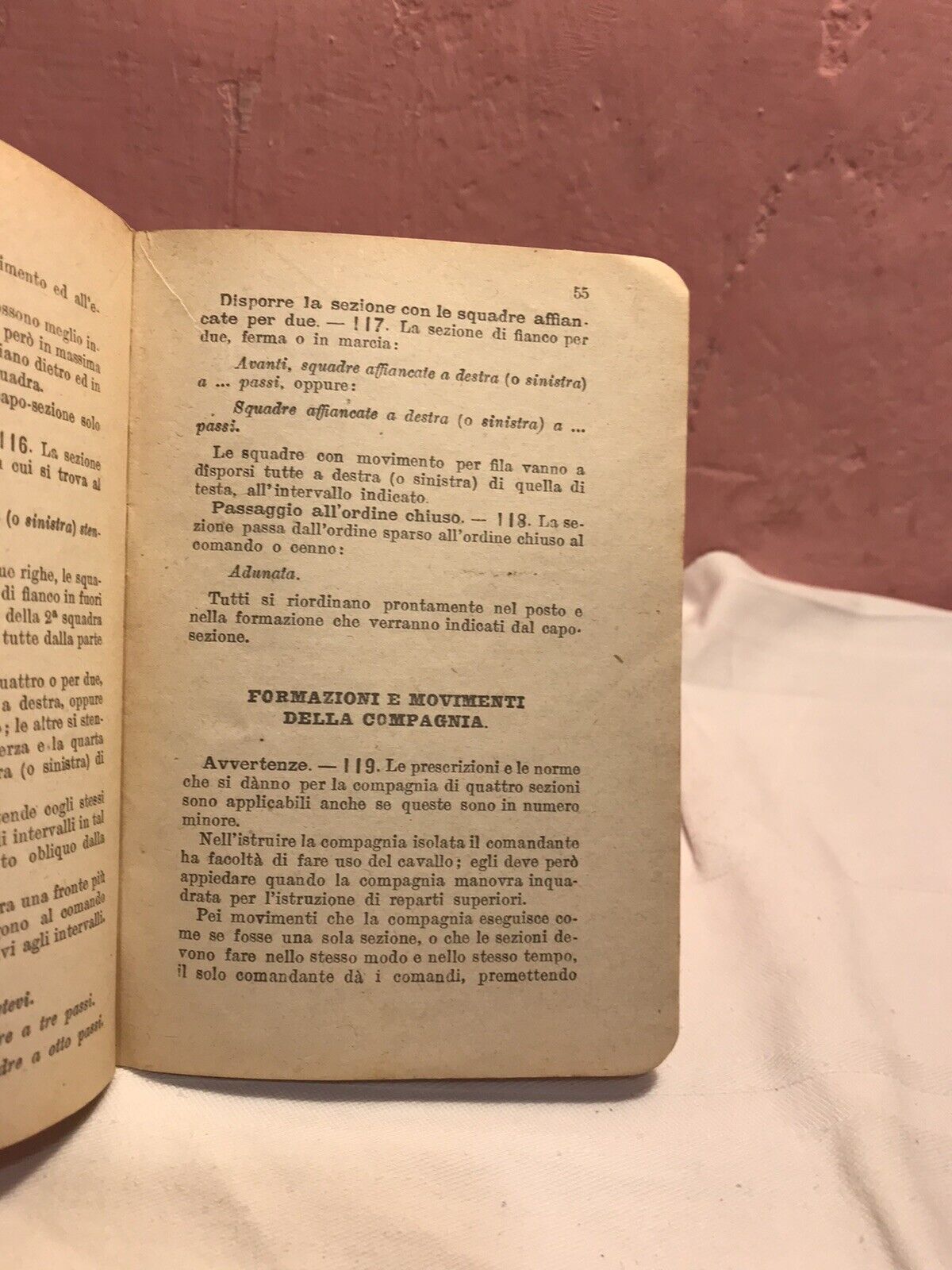 Istruzione A Piedi Per L’artiglieria,Ministero Della Guerra N.128,1913.LIBRICINO