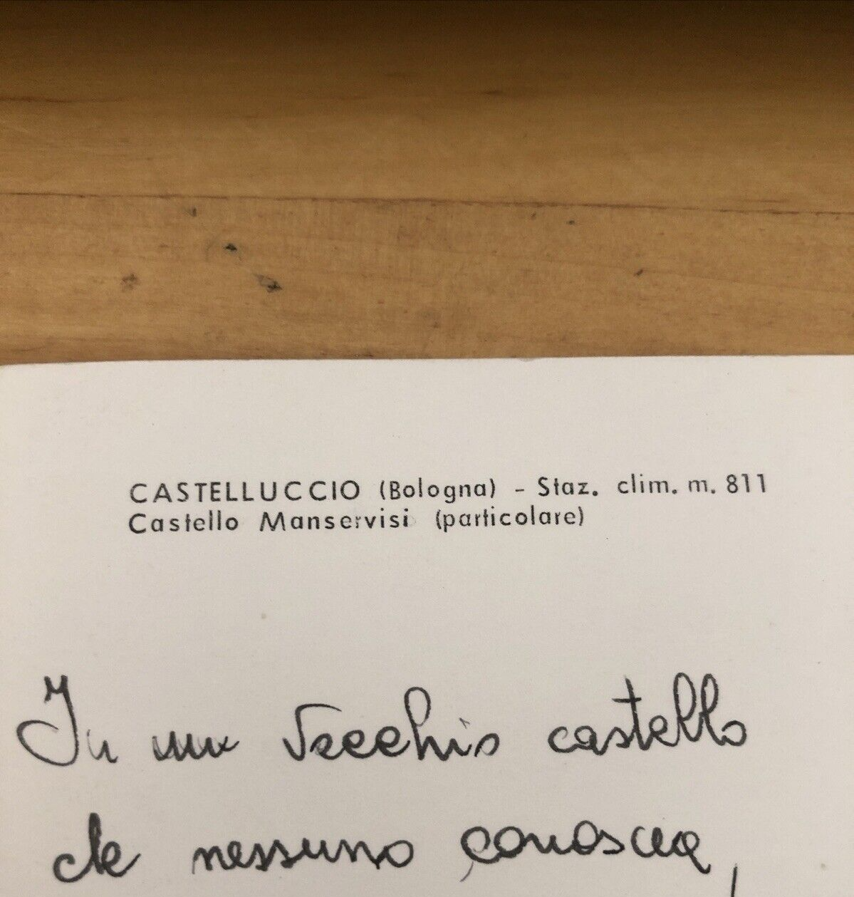 Cartolina CASTELLUCCIO BOLOGNA - CASTELLO MASNERVISI, CON LA NEVE viaggiata