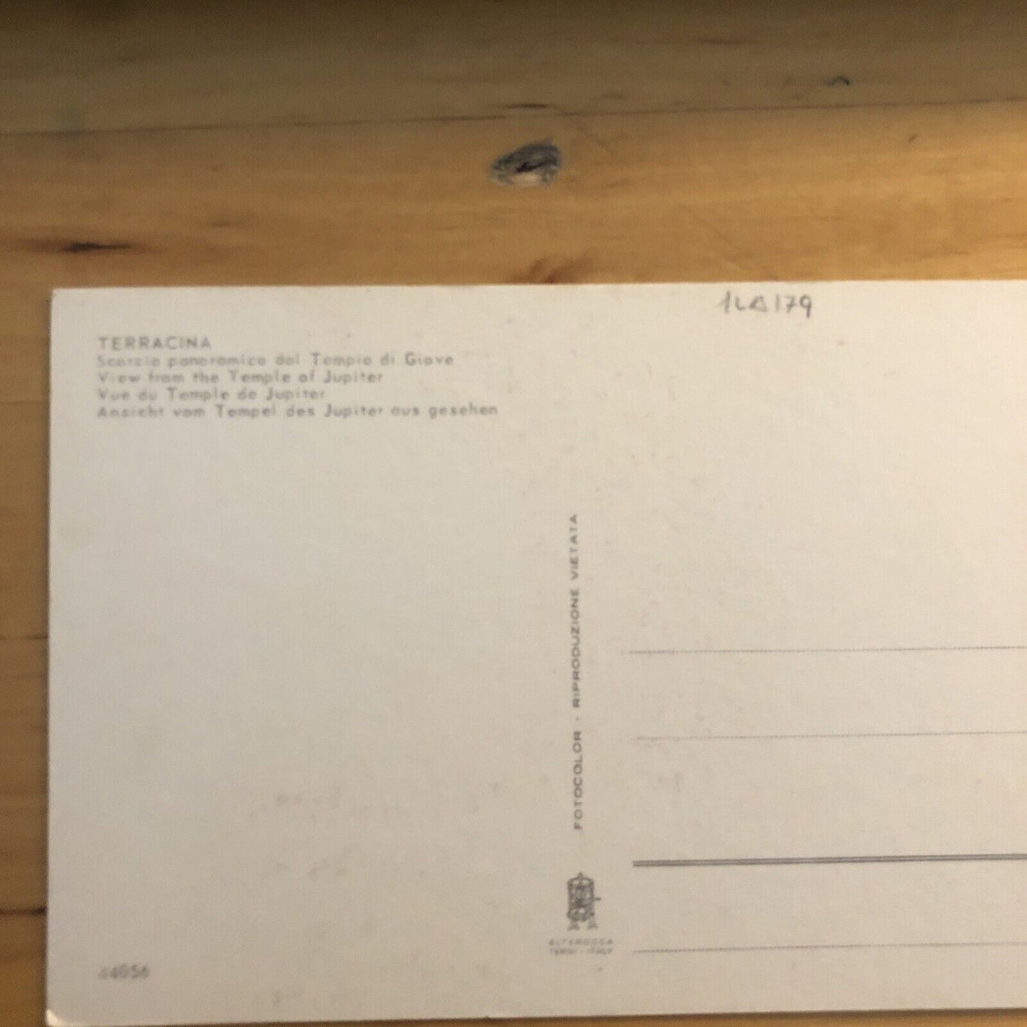 Cartolina TERRACINA, TEMPIO DI GIOVE - NON VIAGGIATA