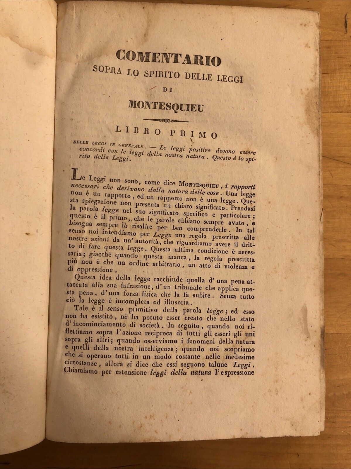Comentario sopra lo spirito delle leggi di Montesquieu, Destutt de Tracy 1828