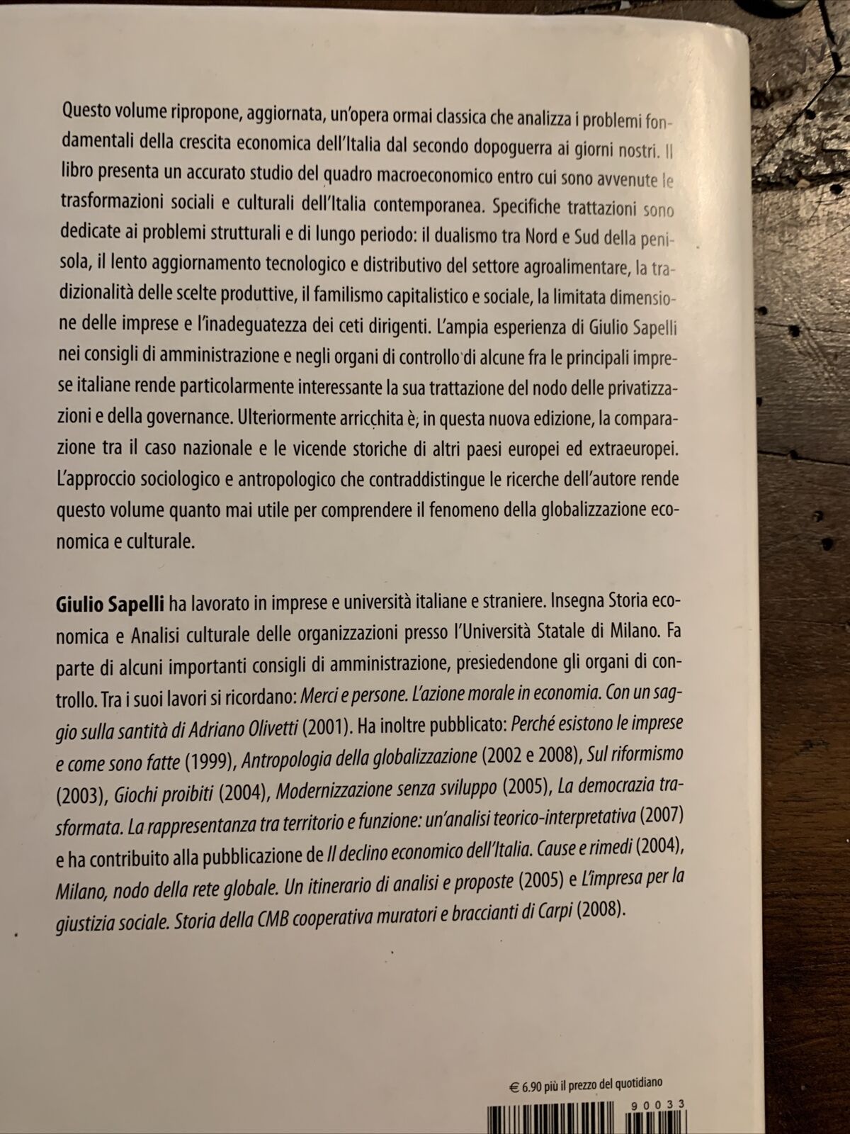 STORIA ECONOMICA DELL'ITALIA CONTEMPORANEA - GIULIO SAPELLI 1997 #