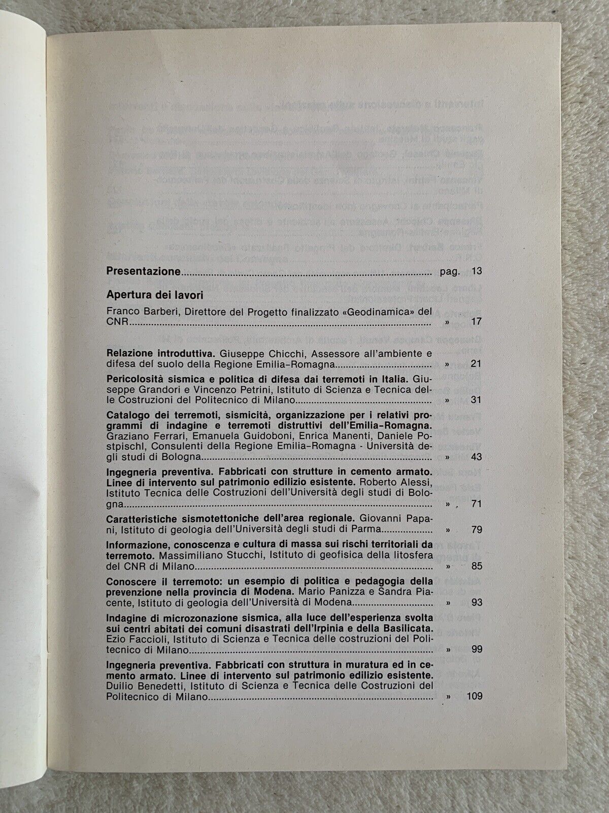 Zone sismiche e sismicità in Emilia-Romagna strategia difesa dai terremoti 1981