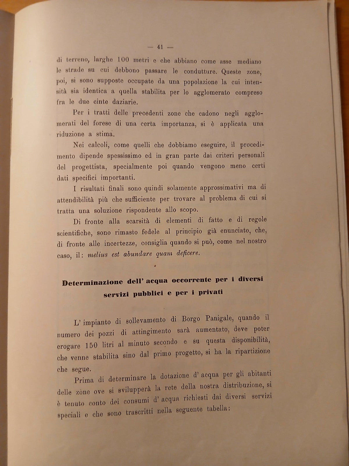 Comune di Bologna progetto di acquedotto per la città forese  1914 F.lli Merlani