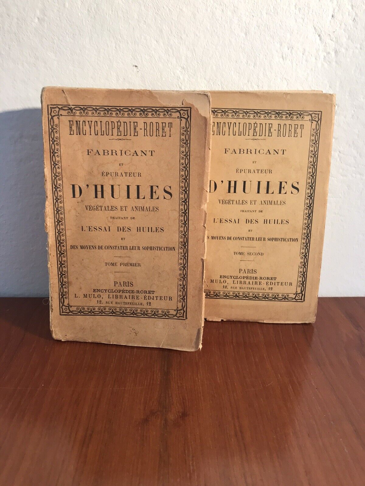 Fabricant et épurateur d' huiles.Encyclopédie roret 2 volumi L. Mulo libraire ed