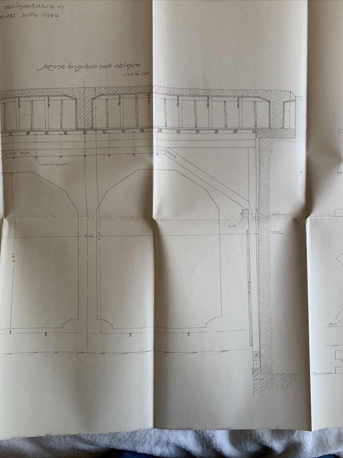 FERROVIE DELLO STATO cavalcavia linea Bologna - Venezia al km 6+282 - SEZIONI #