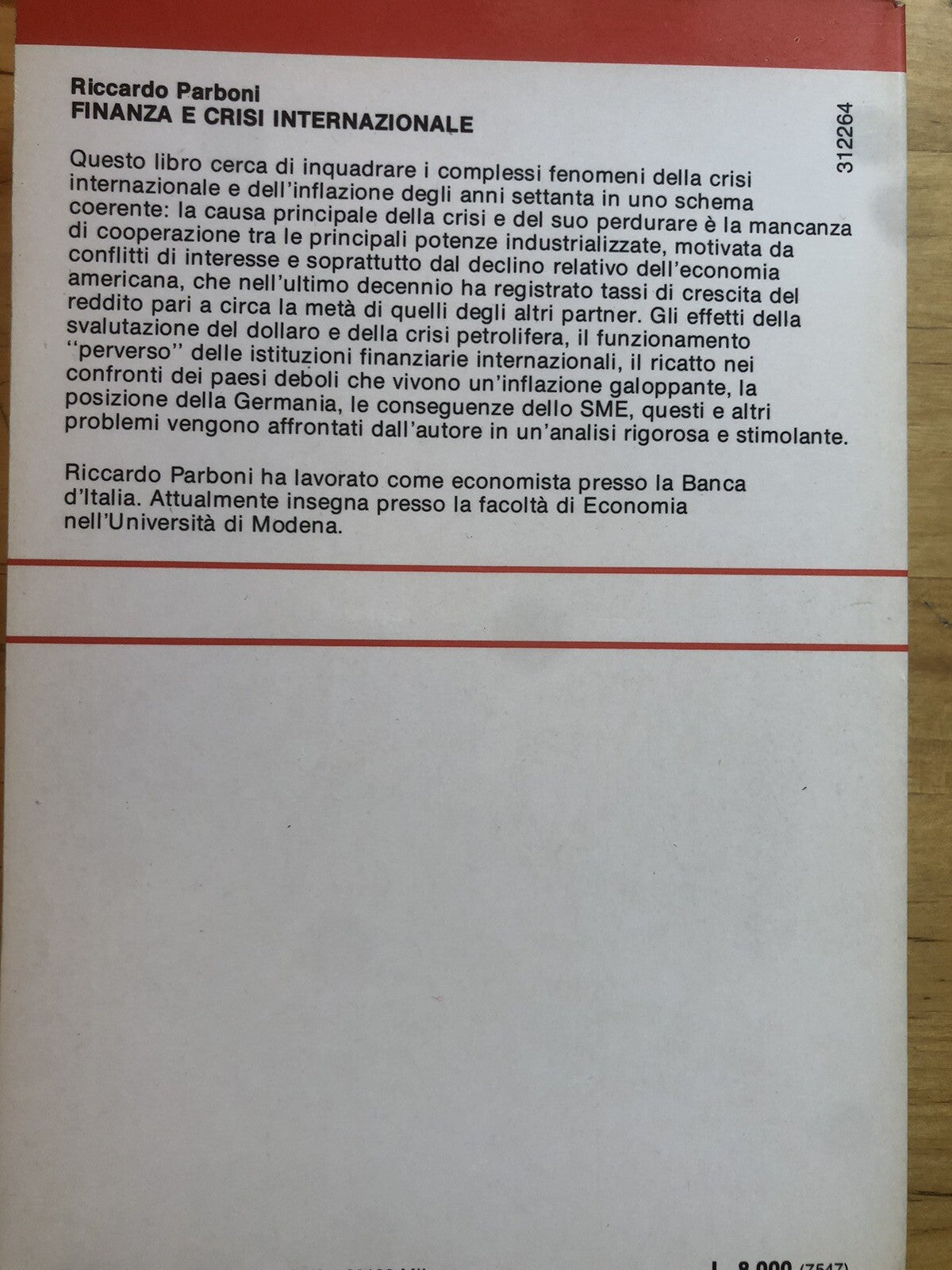 Finanza e crisi internazionale, Riccardo Parboni. Economia ETAS 1980