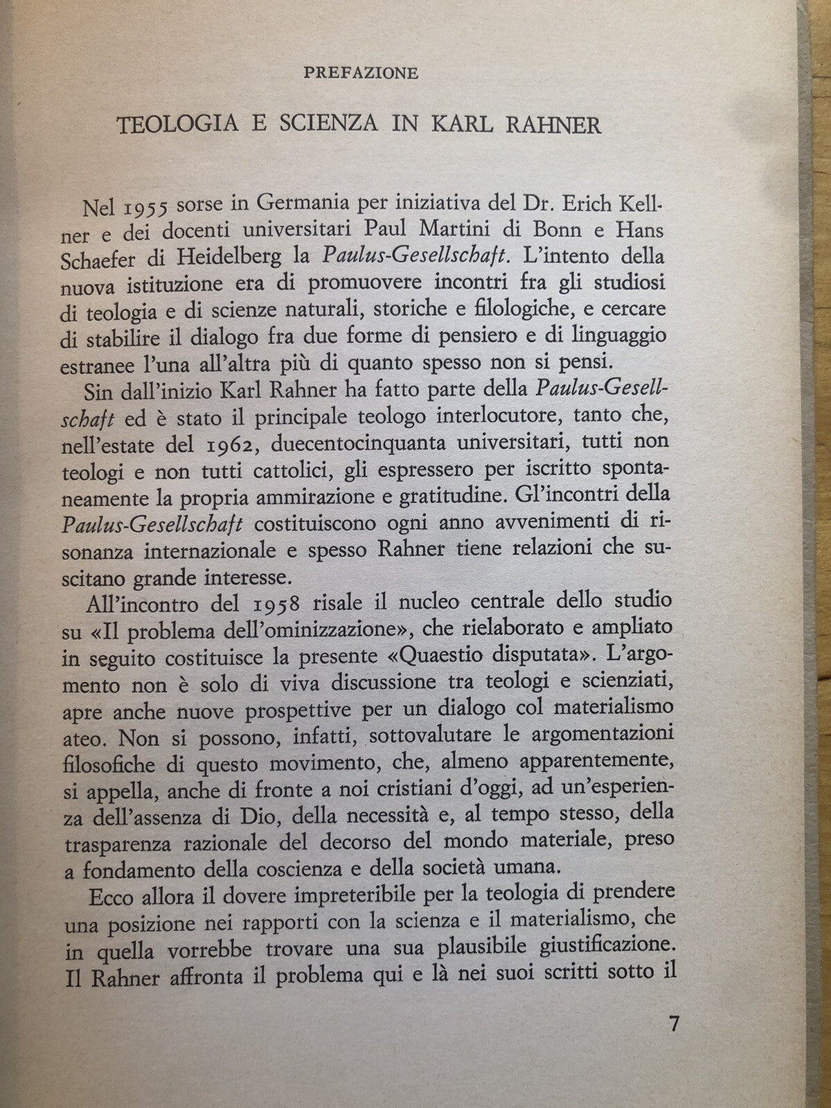 Il problema dell'ominizzazione, Karl Rahner - Morcelliana 1969