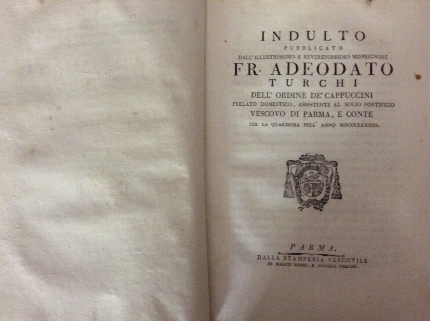 ADEODATO TURCHI - OMELIE E LETTERE PASTORALI Parma stamperia vescovile 1788-1794