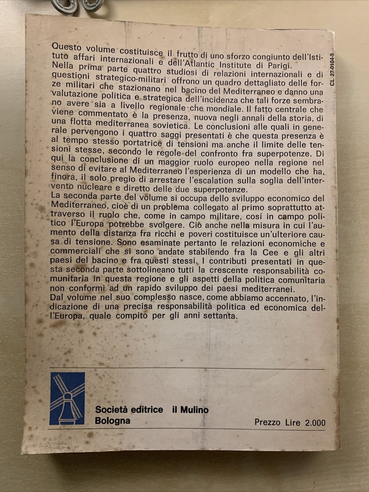 CONFLITTI E SVILUPPO NEL MEDITERRANEO. Adamovic, Aliboni, IL MULINO 1970 #