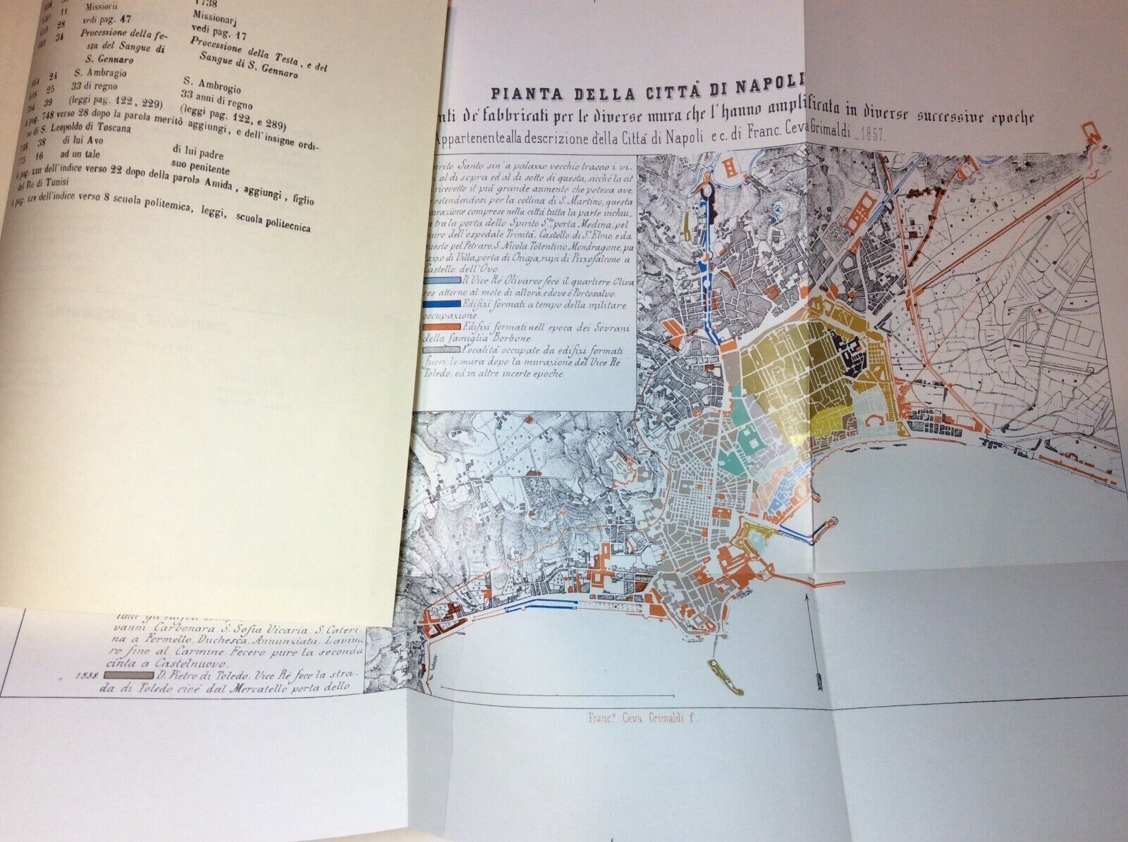 MEMORIE STORICHE DELLA CITTÀ DI NAPOLI  - CEVA GRIMALDI Arnaldo FORNI ANASTATICA