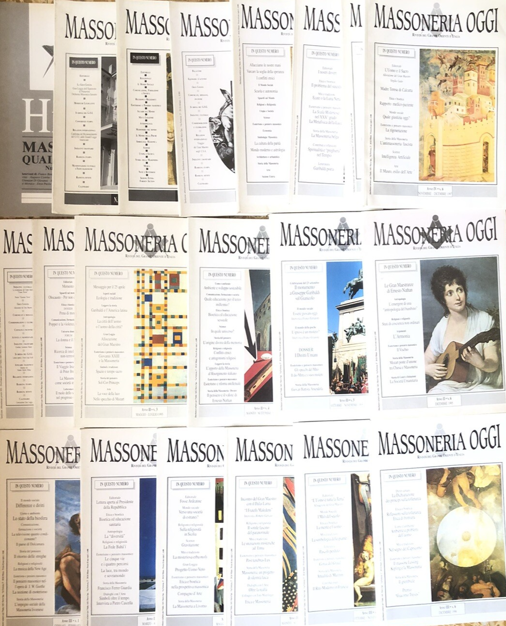 Massoneria oggi rivista del grande oriente d'Italia, 23 numeri 1993 - 1997