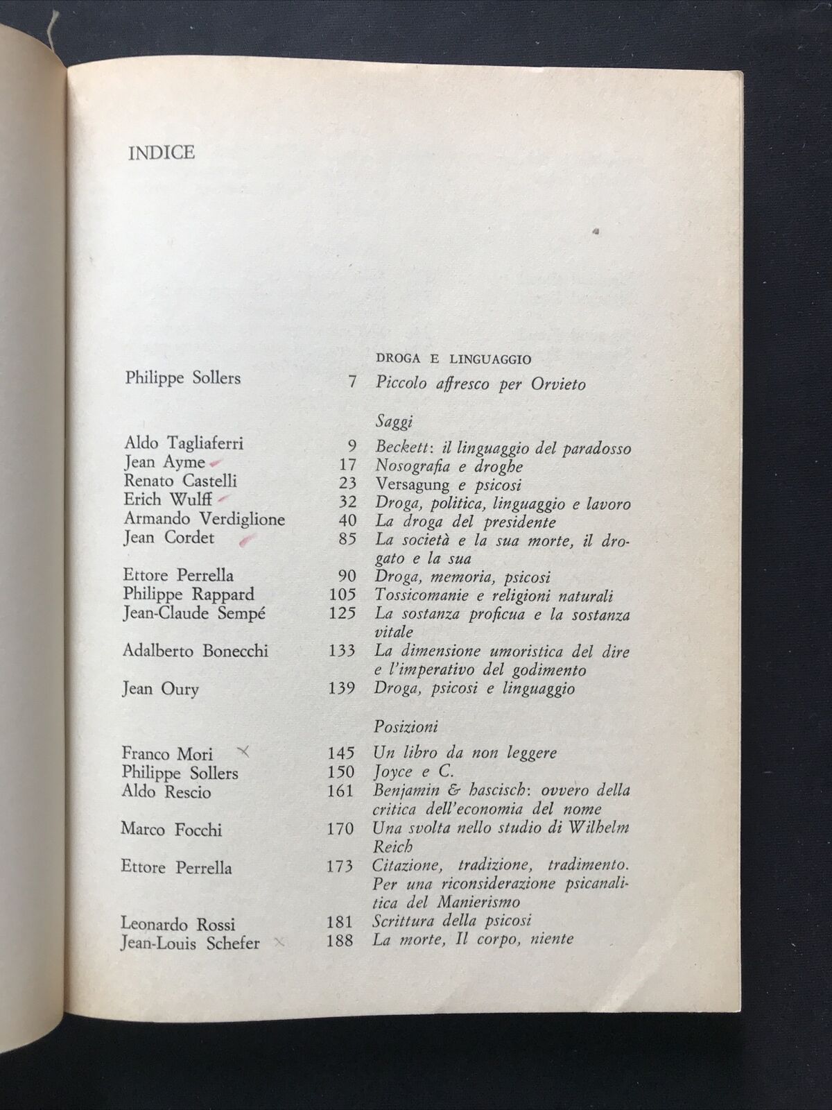 DROGA E LINGUAGGIO - Sollers, Tagliaferri. Marsilio editori 1976 #