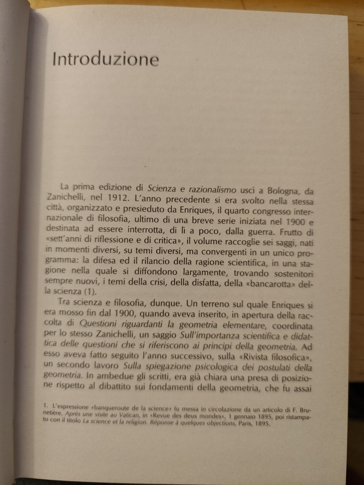 Scienza e razionalismo - Federigo Enriques. Zanichelli 1990