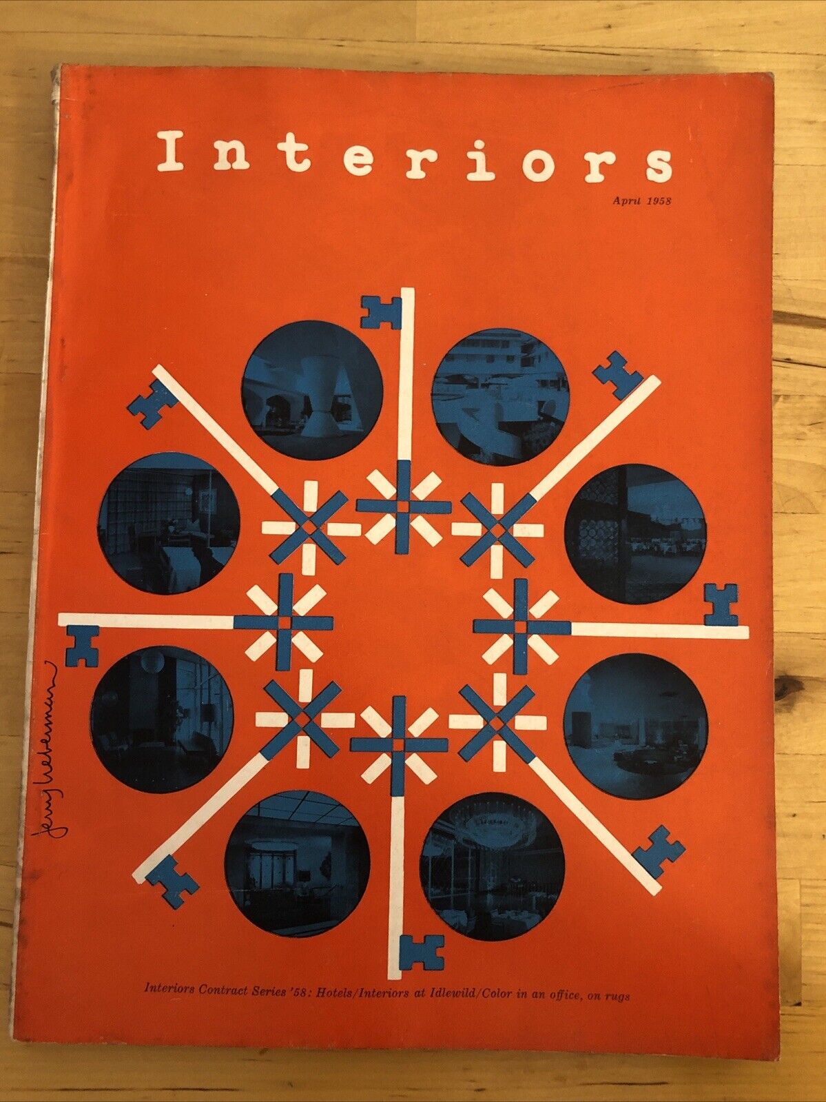 INTERIORS MAGAZINE APRIL 1958 Olga Gueft - Interiors, design, architecture