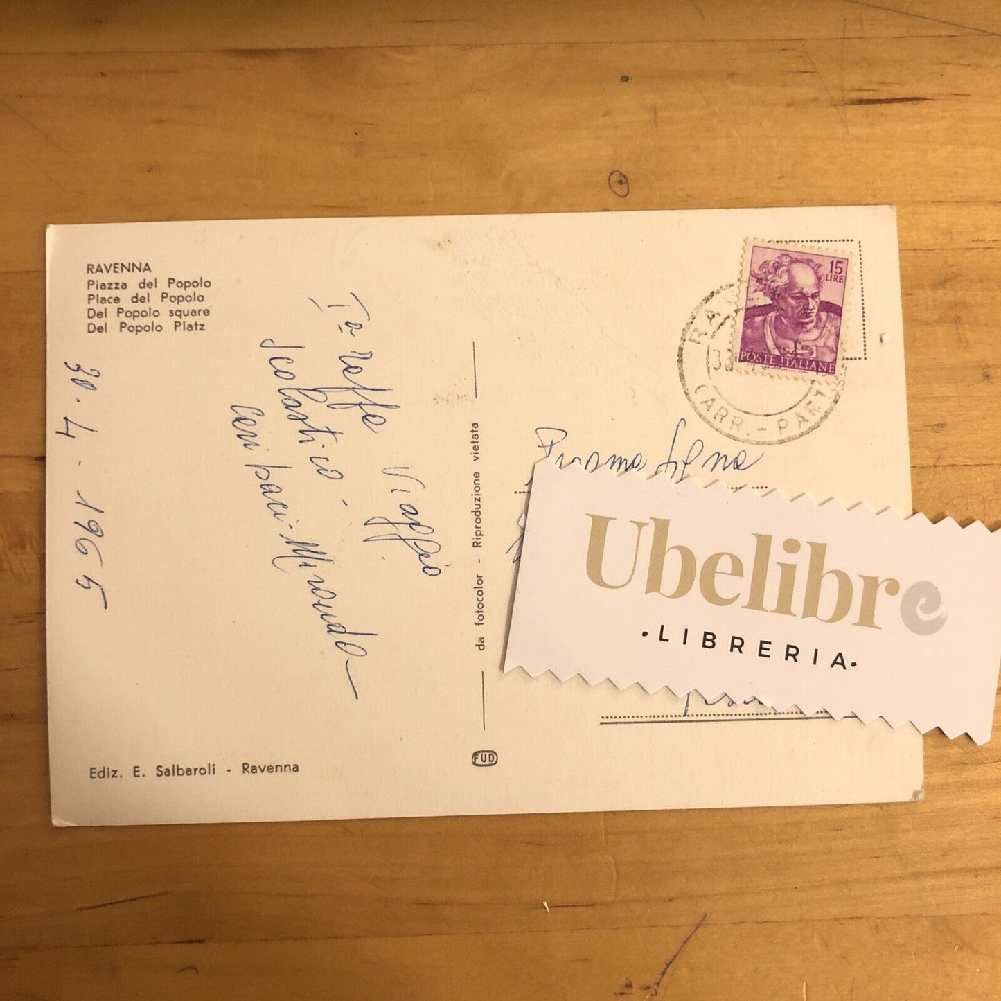 CARTOLINA RAVENNA PIAZZA DEL POPOLO 1965 VIAGGIATA