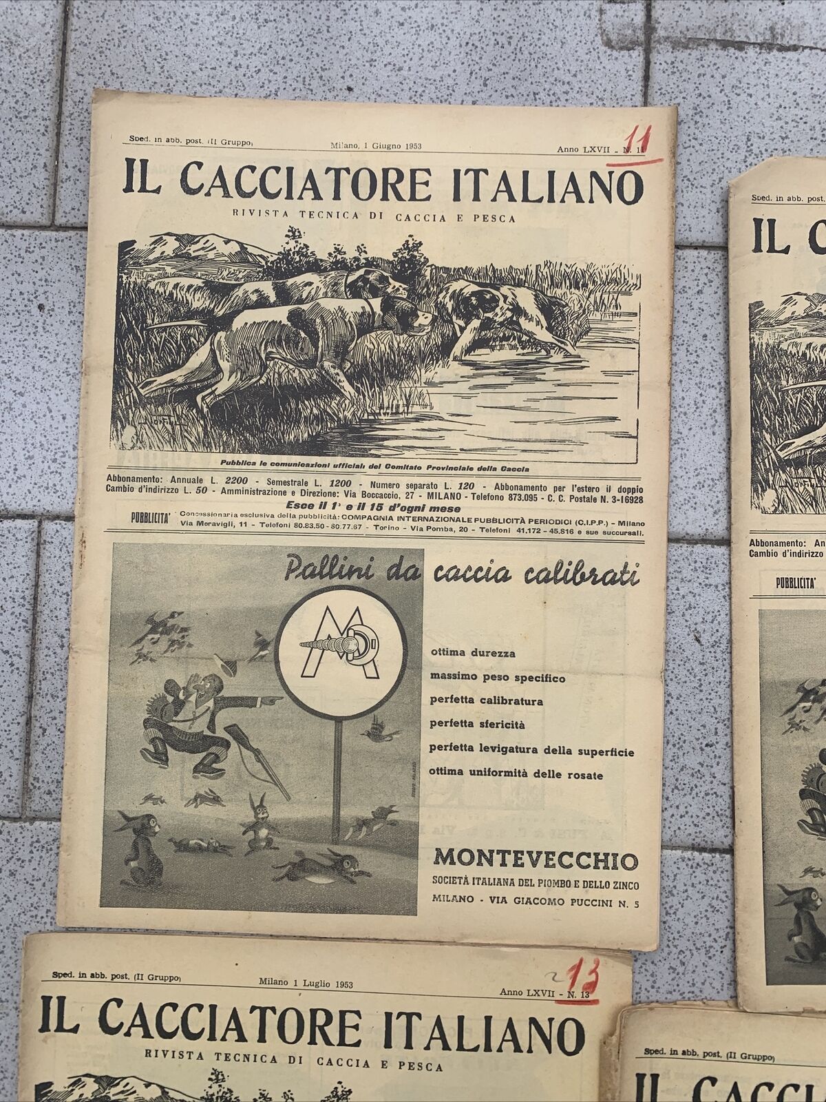 IL CACCIATORE ITALIANO giornale rivista caccia 1953 -  16 numeri #