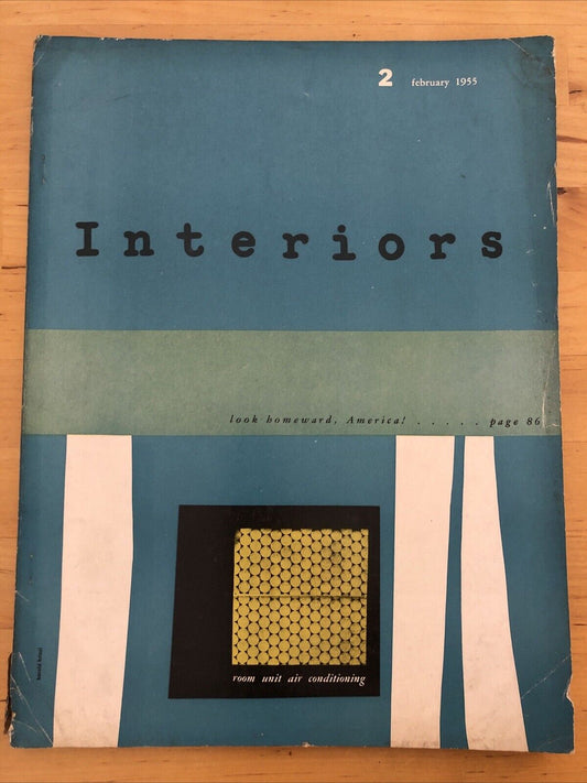 INTERIORS MAGAZINE FEBRUARY 1955 Olga Gueft - Interiors, design, architecture.