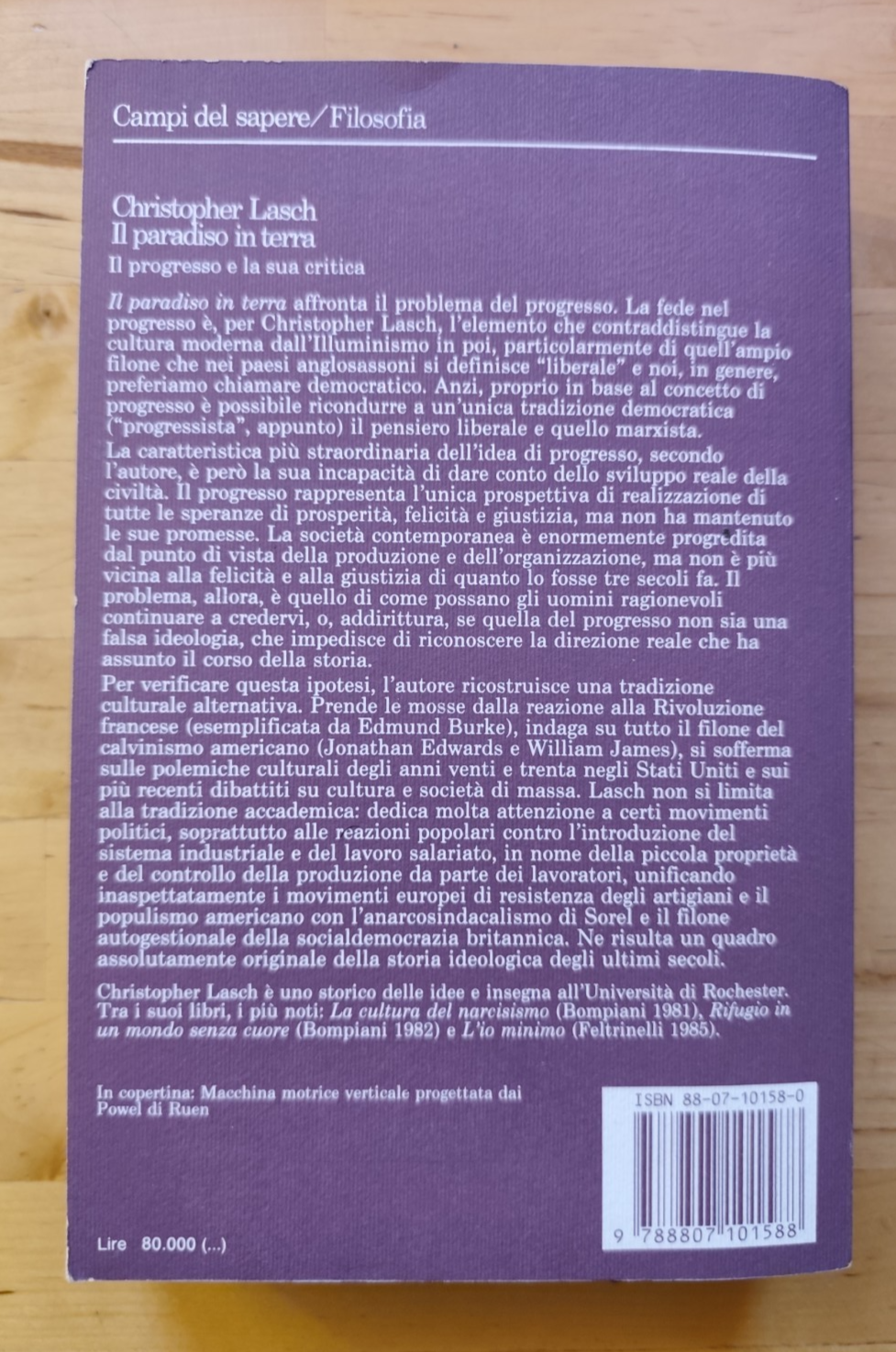 Il paradiso in terra, Christopher Lasch - Feltrinelli Campi del sapere Filosofia