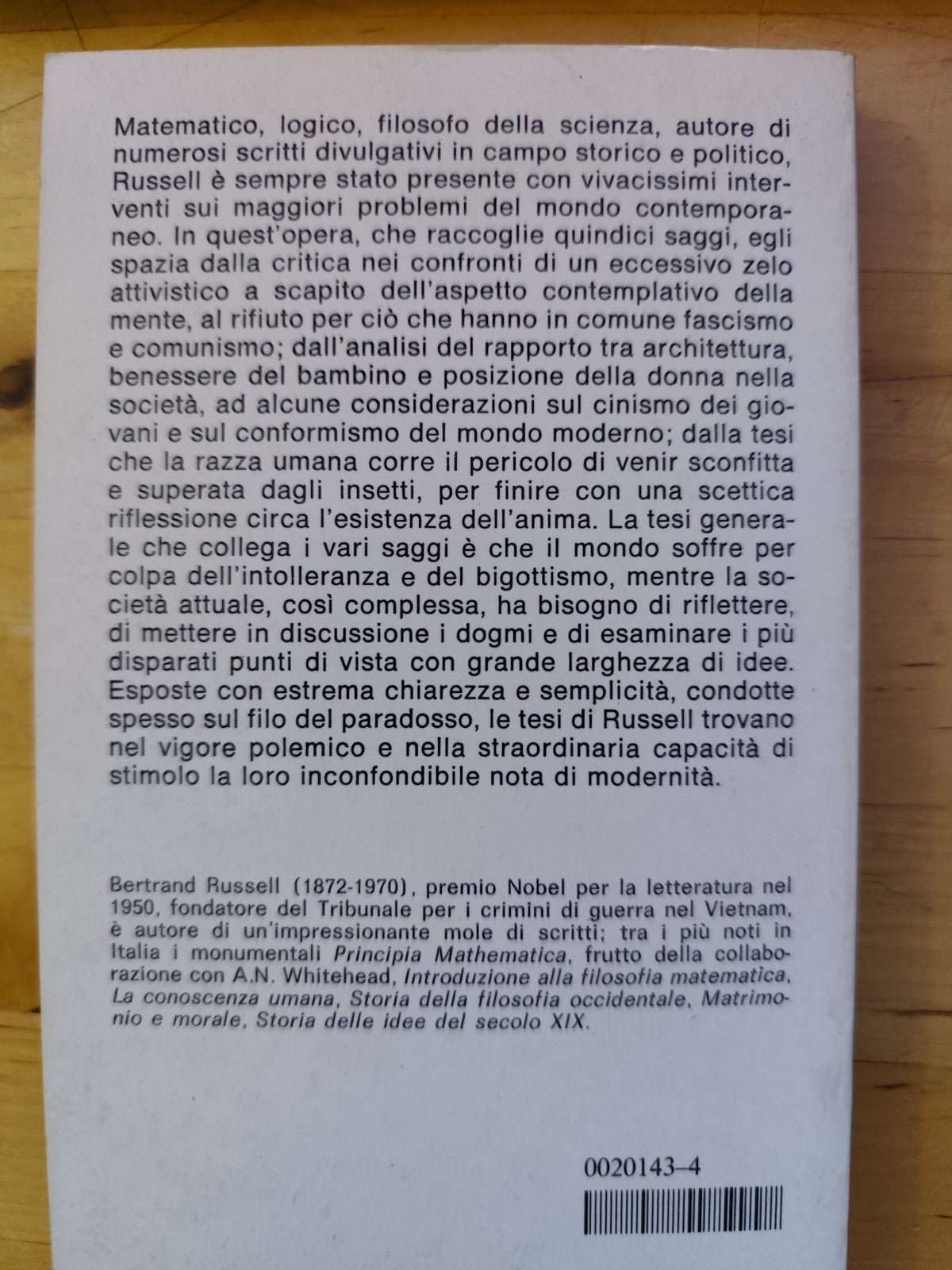 Bertrand Russel - Elogio dell'ozio, Oscar Mondadori 1981