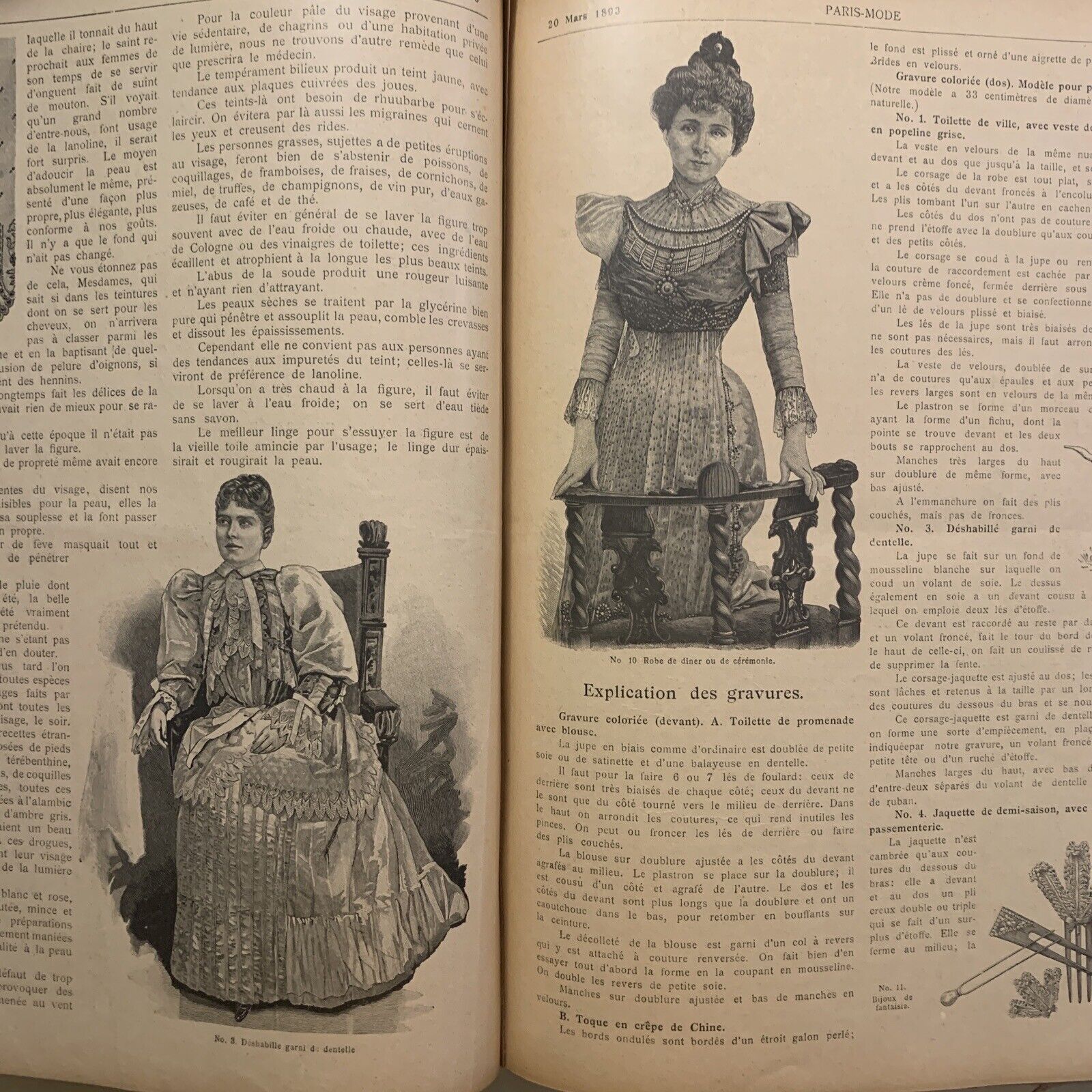 PARIS MODE antique french fashion magazine. Mode français 1893. 24 issues