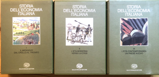 Storia dell'economia Italiana, 3 volumi -  Einaudi 1990 medioevo età moderna . .