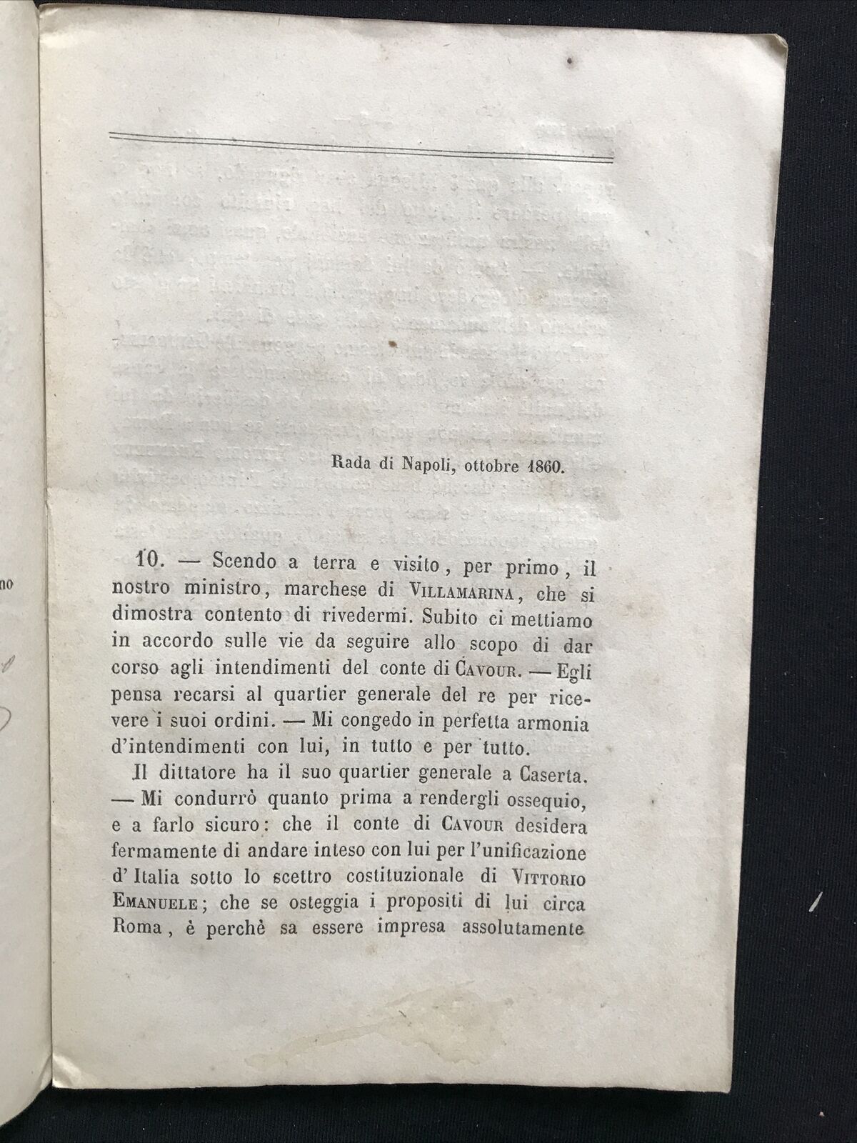 Diario Politico-Militare dell' Amm. C. Di Persano CAMPAGNA NAVALE 1860-1861