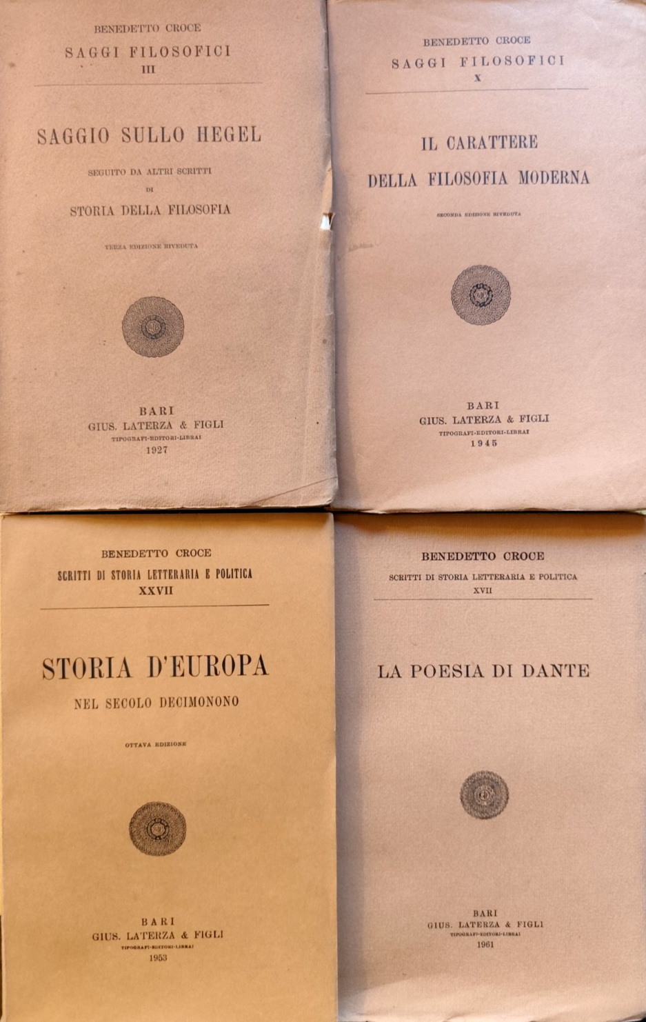Benedetto Croce, Saggi filosofici - storia letteraria politica, Laterza 1927-'61