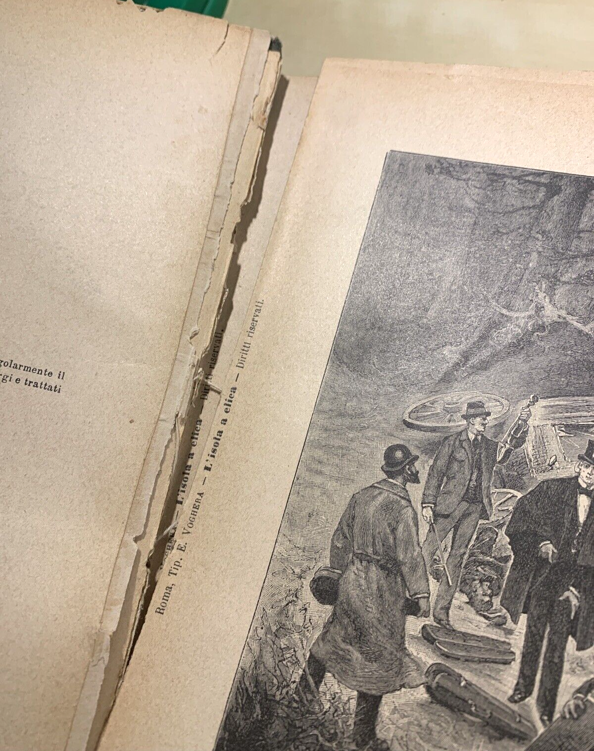 L'ISOLA A ELICA - Giulio Verne, 2 parti in un volume. Con Incisioni di pregio