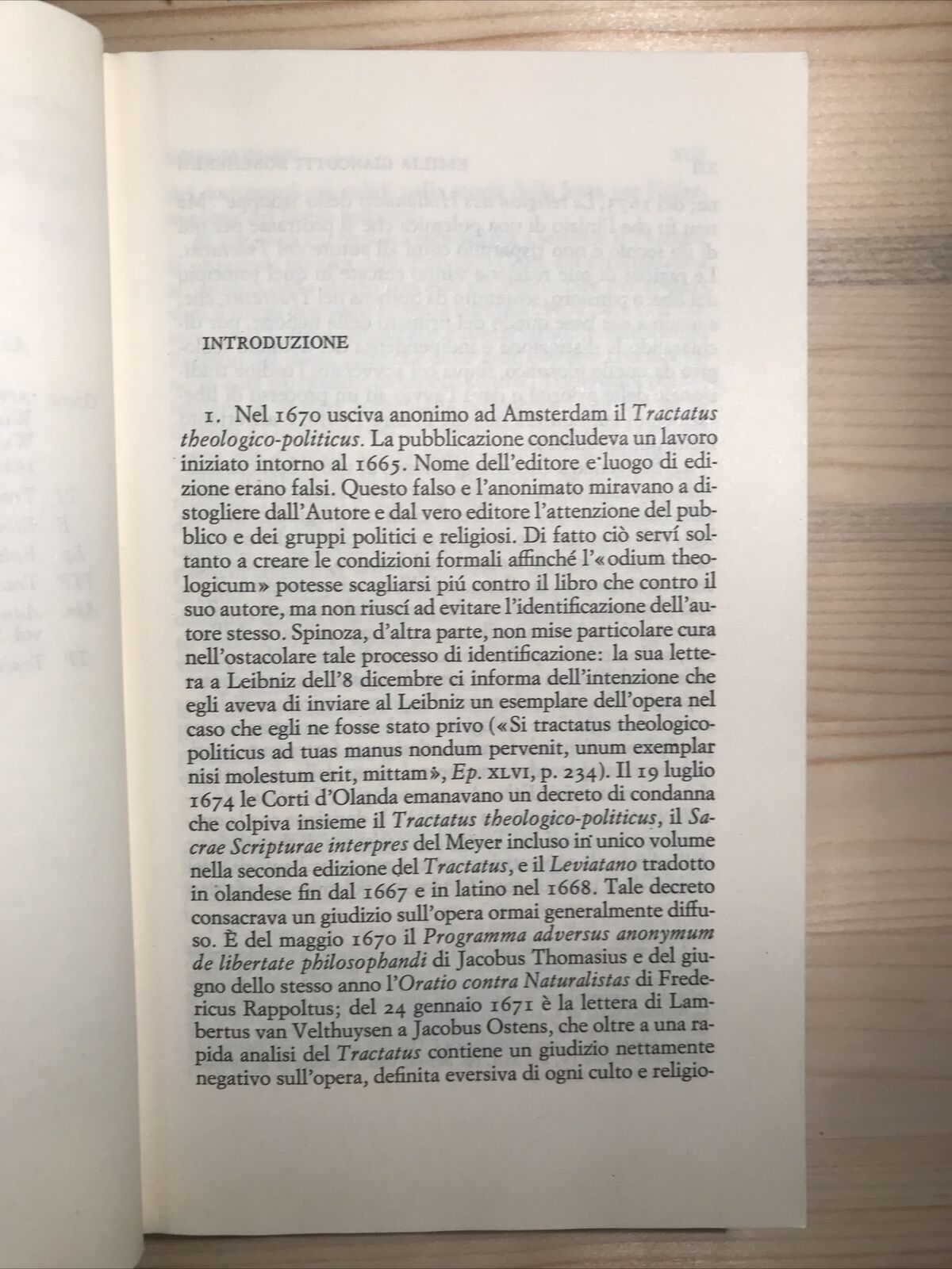 TRATTATO TEOLOGICO-POLITICO. Baruch Spinoza. Piccola biblioteca Einaudi 2010 #