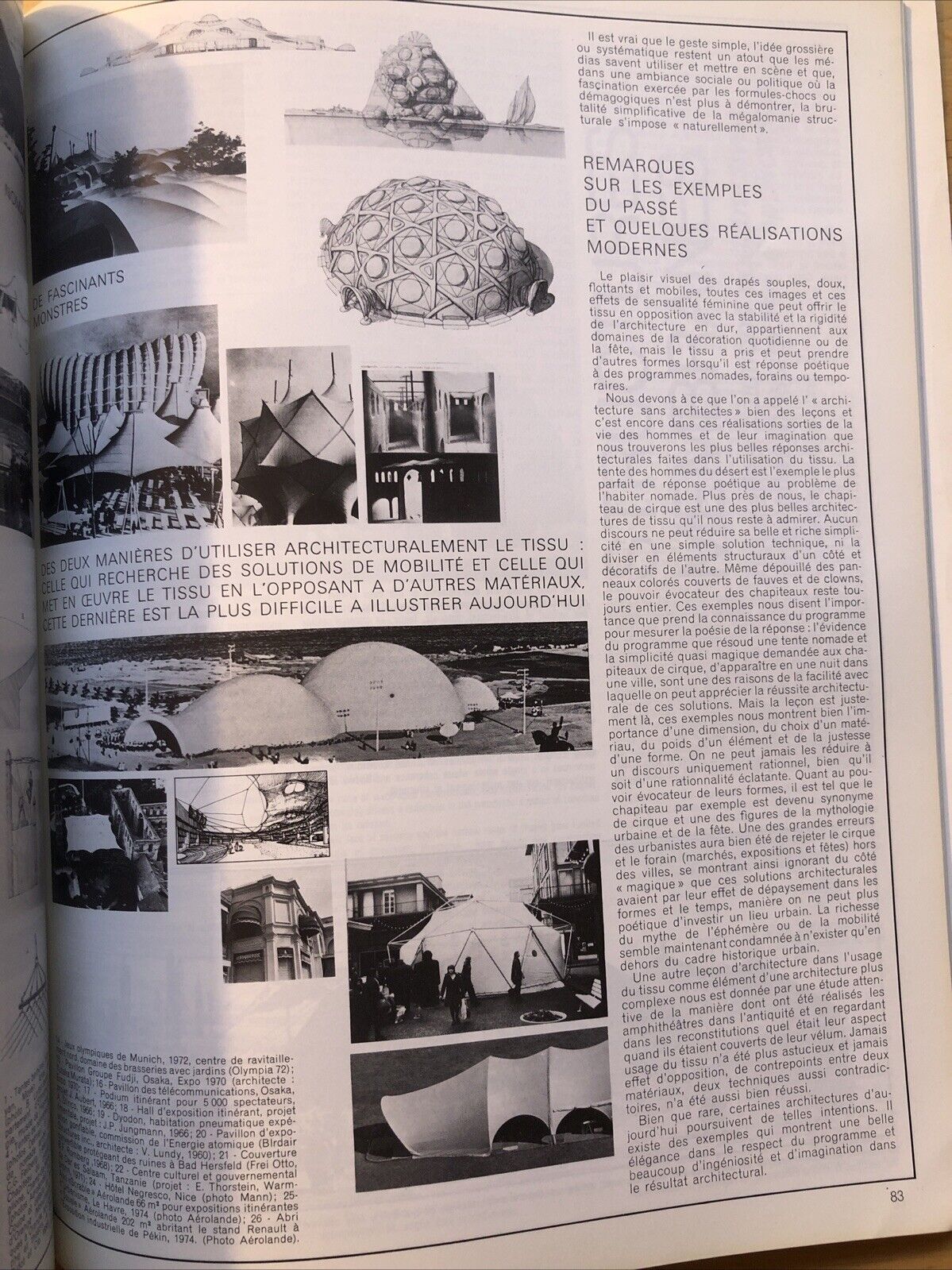 Techniques & Architecture - Architectures textiles, structures gonflabes  1975