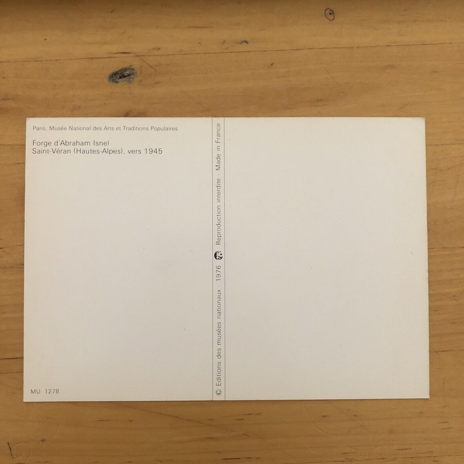 Cartolina postcard Paris musee national art et traditions populaires