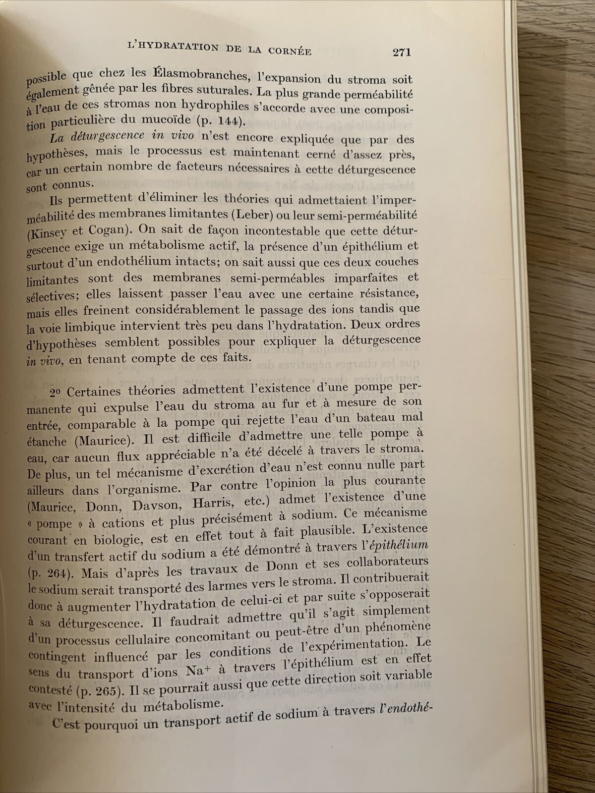 La Transparence de la Cornée, les Mécanismes de ses Altérations. Payrau 1967 #