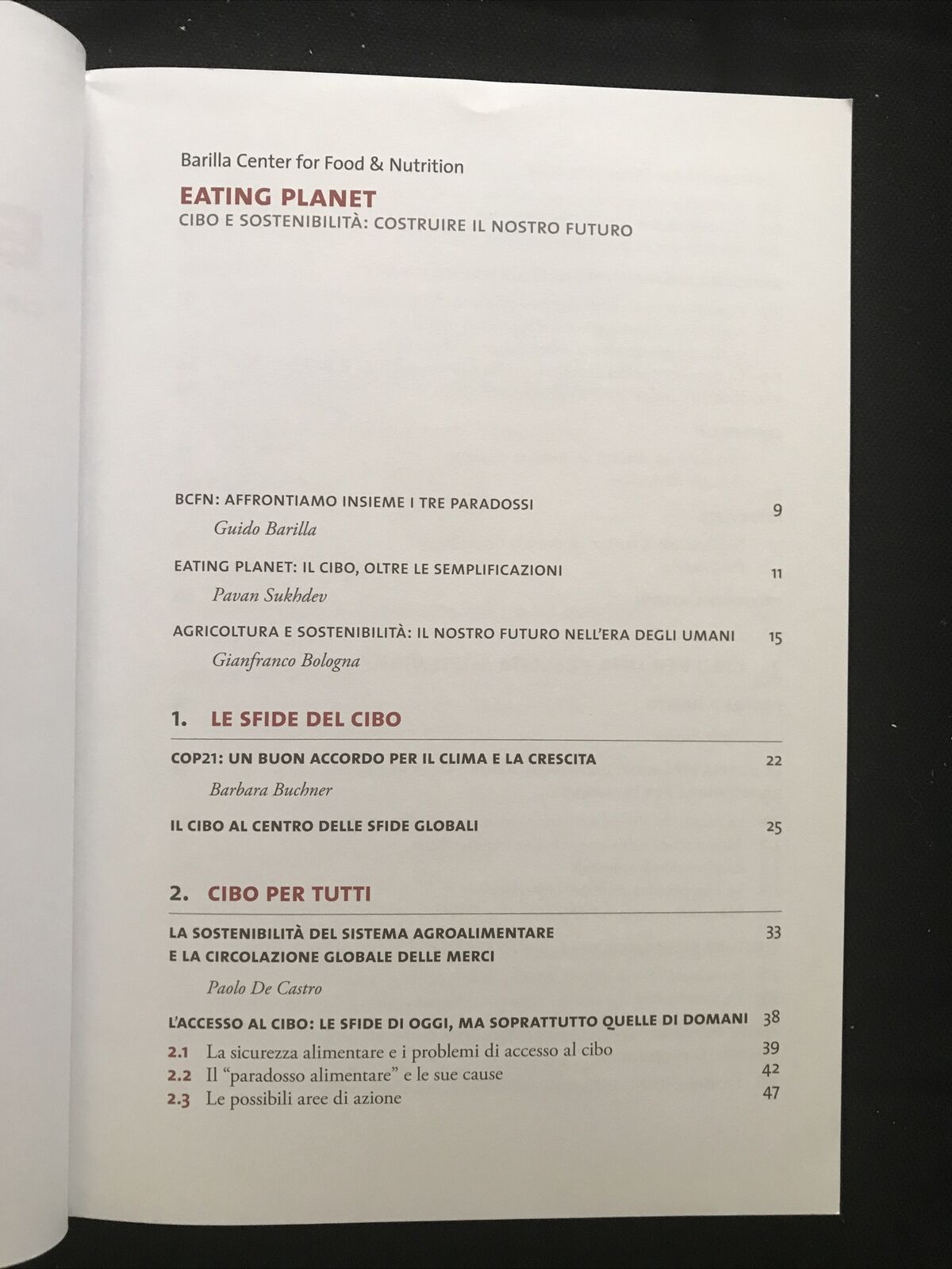 EATING PLANET, cibo e sostenibilità, Barilla center food &nutrition AMBIENTE ED.