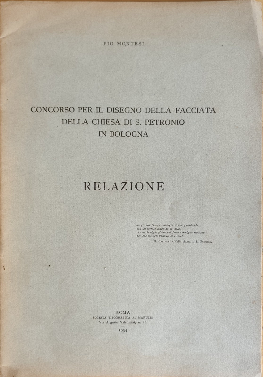 Concorso per il disegno della facciata della chiesa di S. Petronio in Bologna