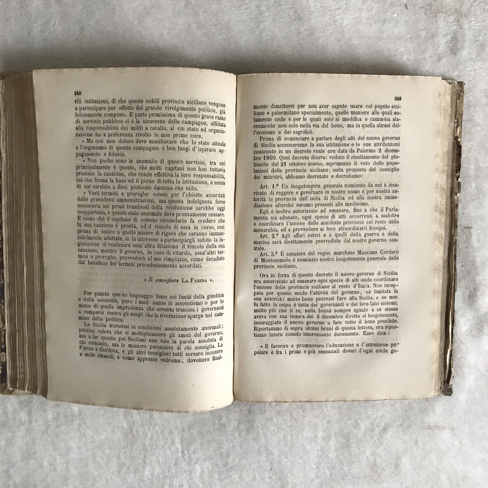 STORIA DELL'INSURREZIONE SICILIANA, Giovanni la Cecilia, Sanvito 1861 - Vol 2