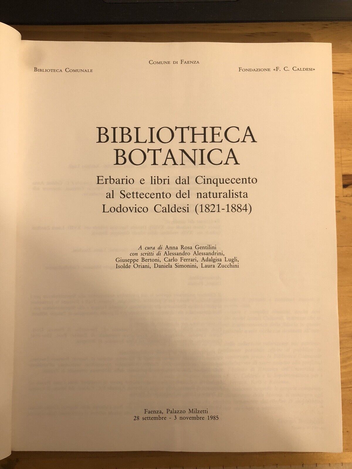 BIBLIOTHECA BOTANICA - LODOVICO CALDESI erbario e libri dal cinquecento al 700