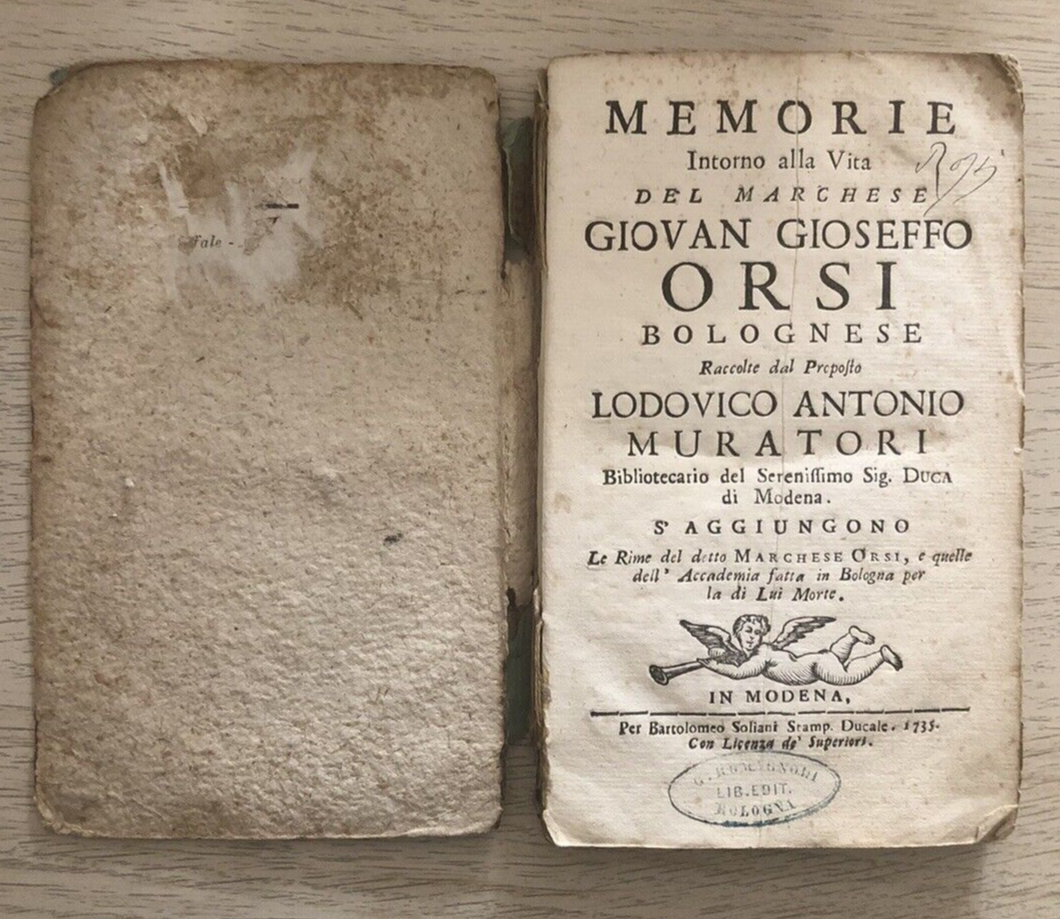 Memorie intorno alla vita del marchese Giovan Gioseffo Orsi bolognese 1735