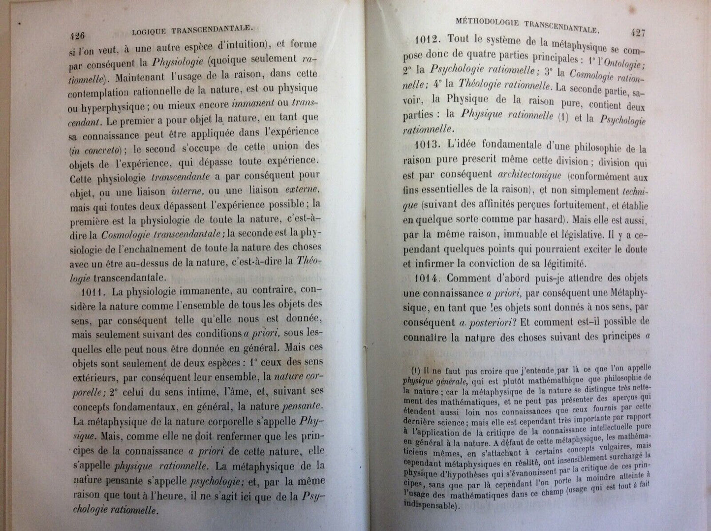 CRITIQUE DE LA RAISON PURE, KANT, LADRANGE, 1864 tome second, traduit par Tissot