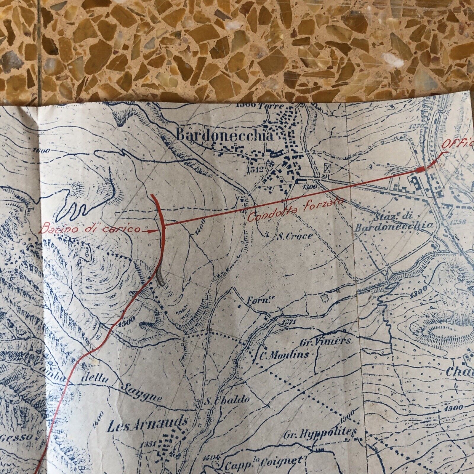 CARTOGRAFIA ANTICA Bardonecchia Melezet Les Arnauds Guglia Rossa Rocca Lanfola