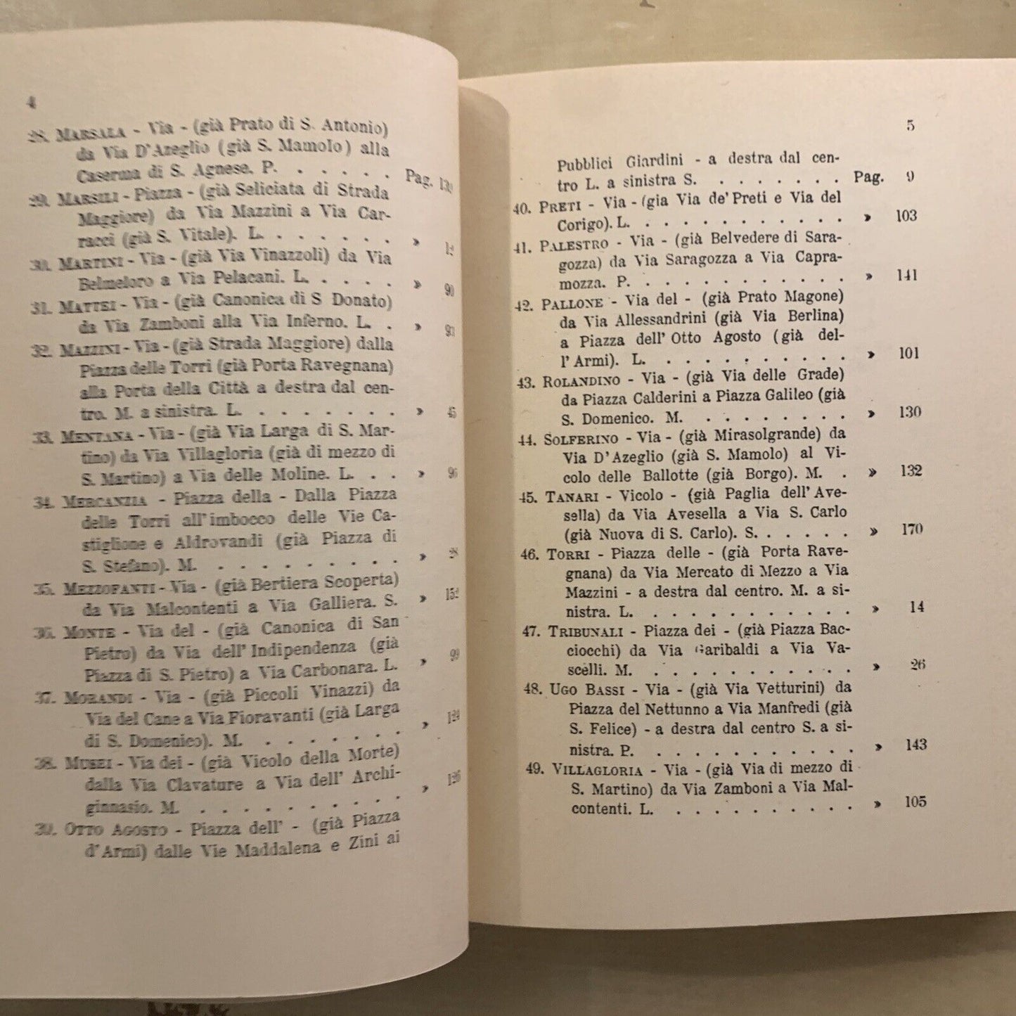 STRADE VECCHIE NOMI NUOVI DELLA CITTÀ DI BOLOGNA - ARNALDO FORNI 1990 #
