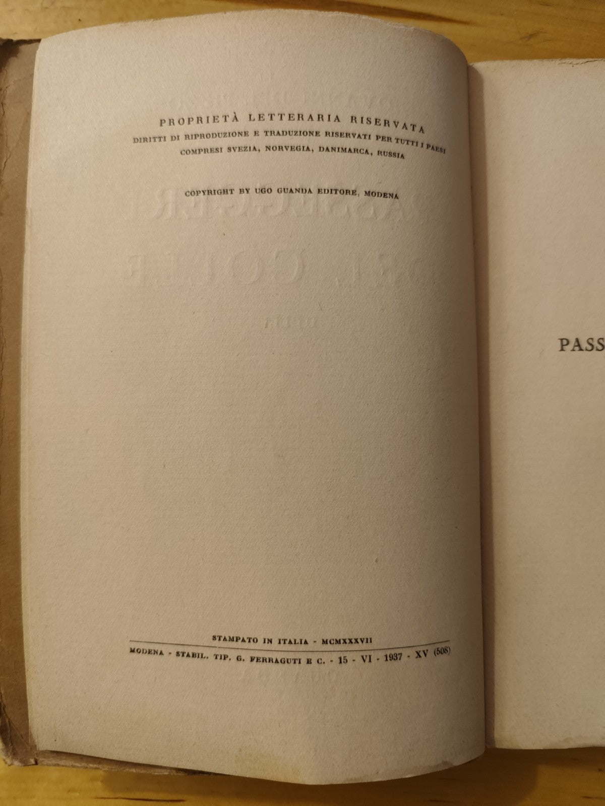Passeggeri del colle, idilli - Giovanni del Pizzo - Guanda 1937
