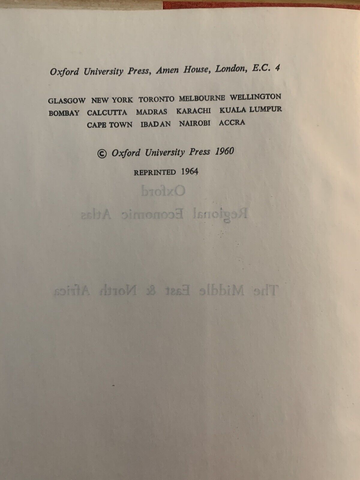 The middle East and North Africa - Oxford Regional Economic Atlas 1964