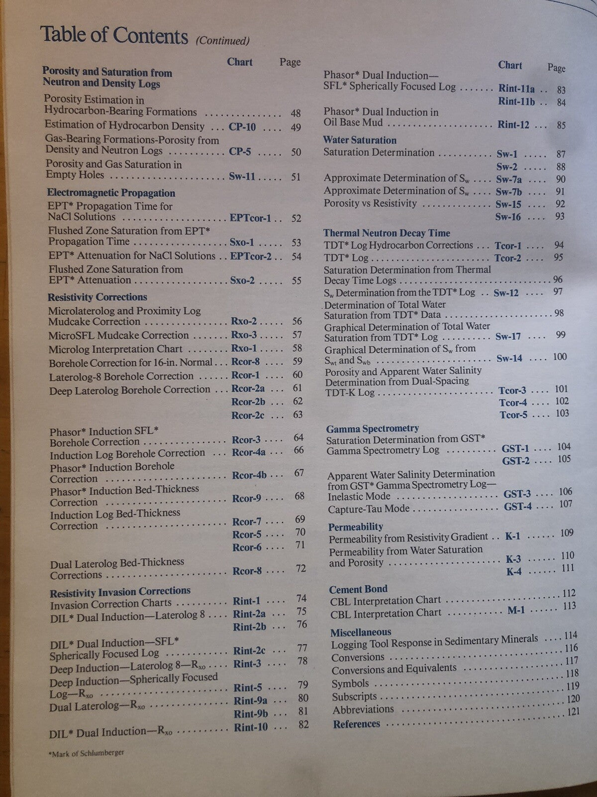 Schlumberger log interpretation charts 1986
