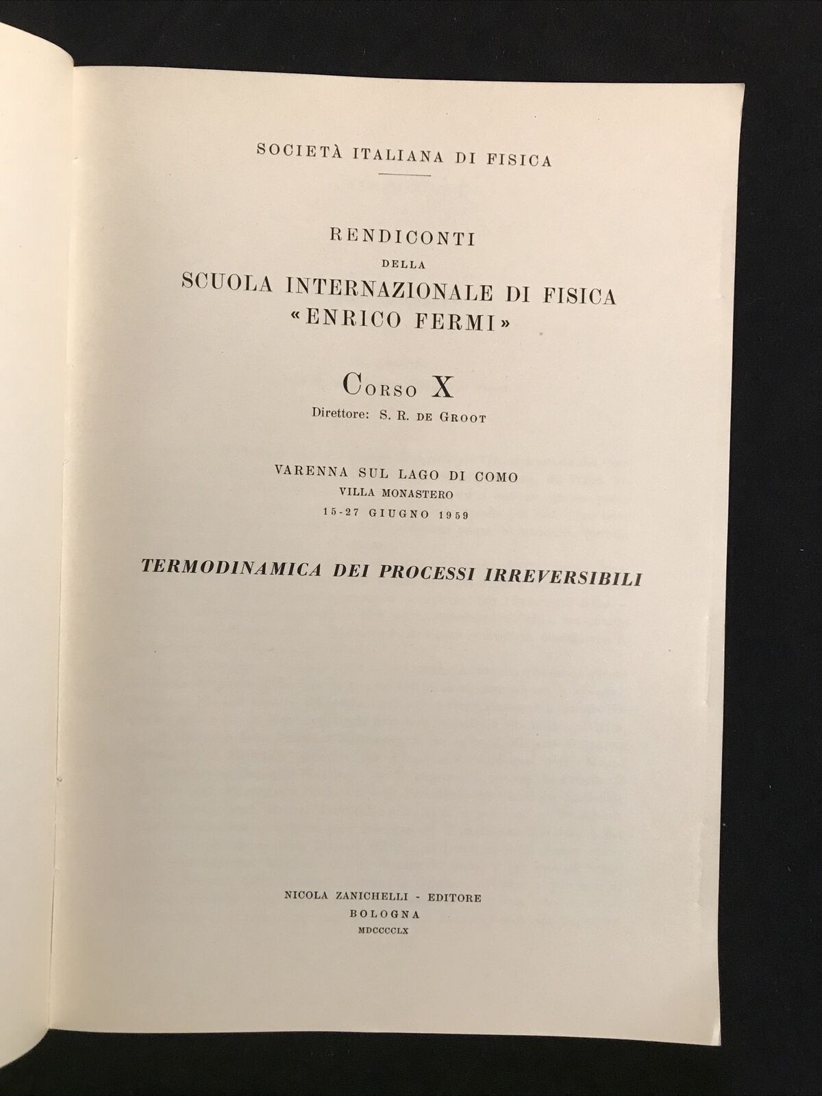 FISICA-TERMODINAMICA rendiconti scuola internazionale di fisica Enrico Fermi 