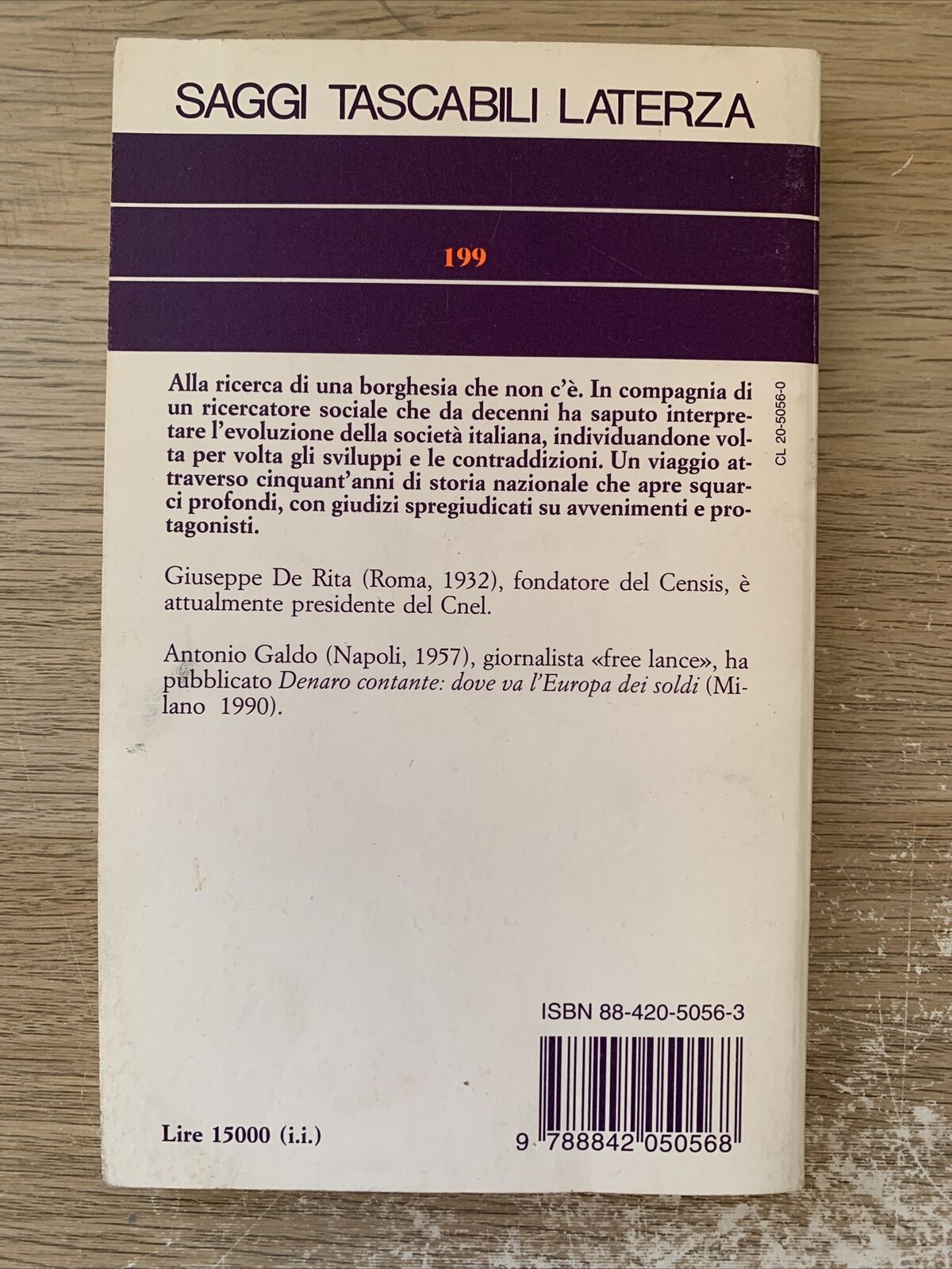 Intervista sulla borghesia in Italia - laterza. Antonio Galdo