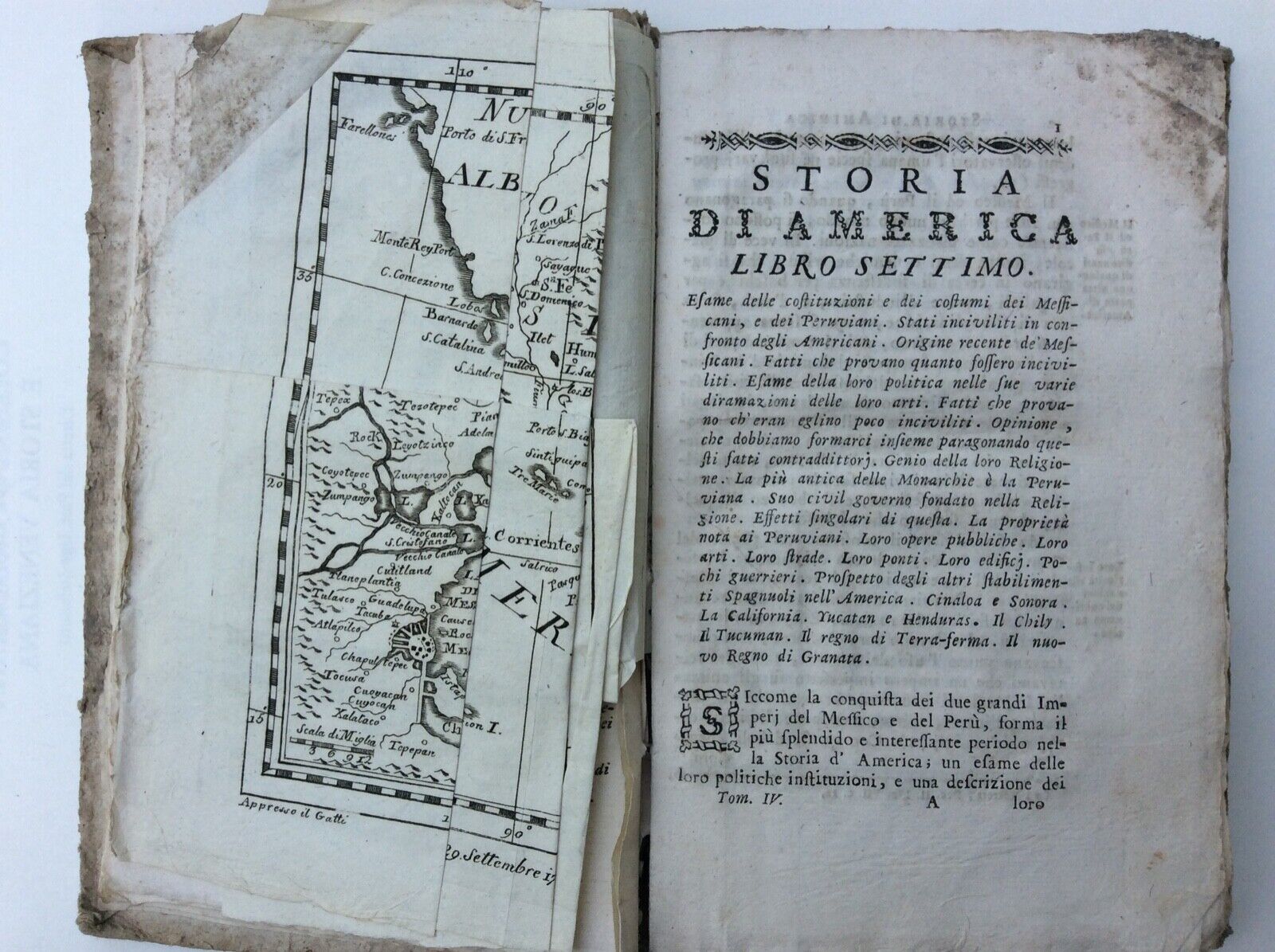 STORIA DI AMERICA, GUGLIELMO ROBERTSON, presso GIOVANNI GATTI, VENEZIA 1778