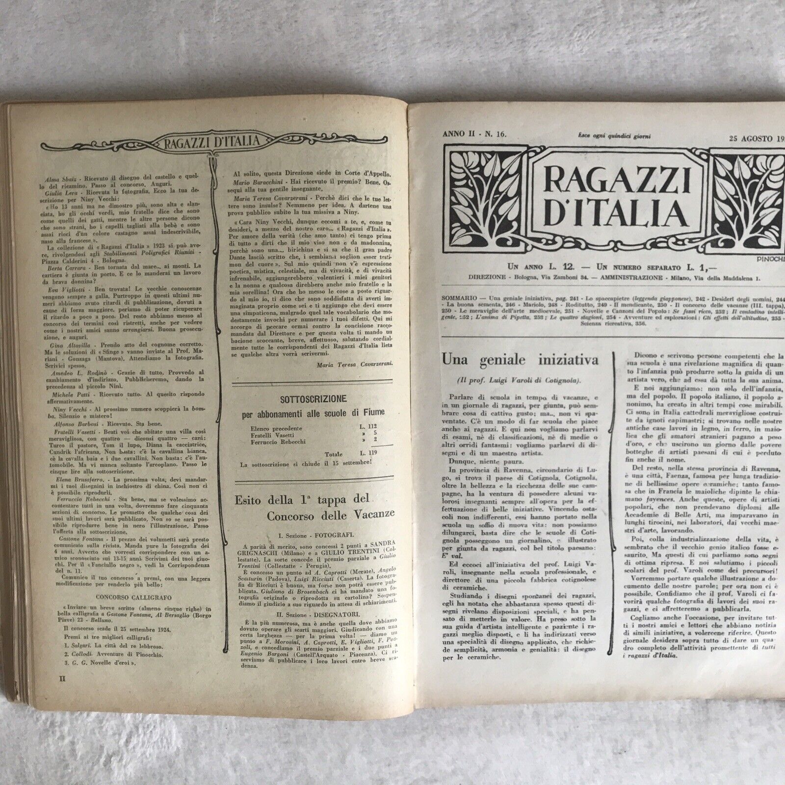 RAGAZZI D'ITALIA, anno II completo, quindicinale 24 numeri.annata 1924 MONDADORI