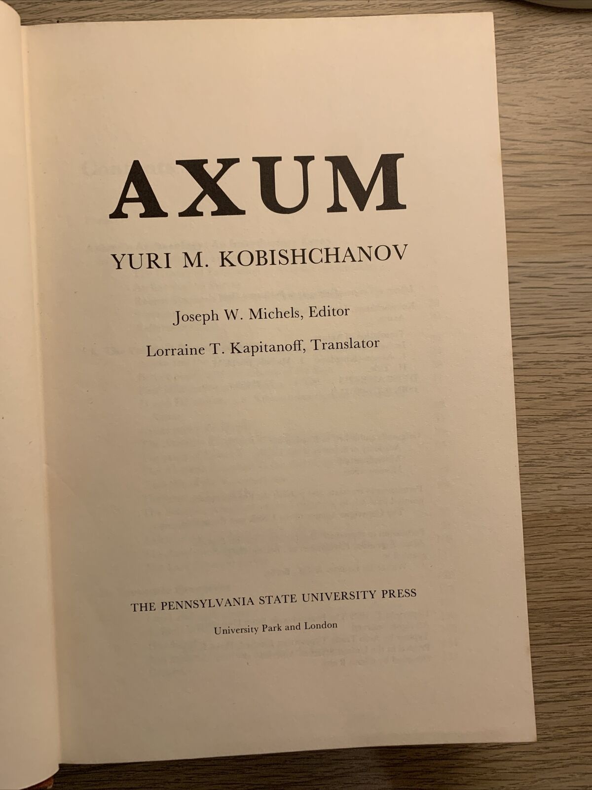 AXUM - Yuri M. Kobishchanov. Lorraine. Pennsylvania University Press 1979 #